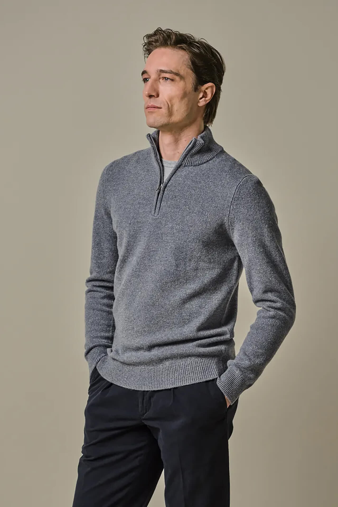 Profuomo Trui Zip Blauw