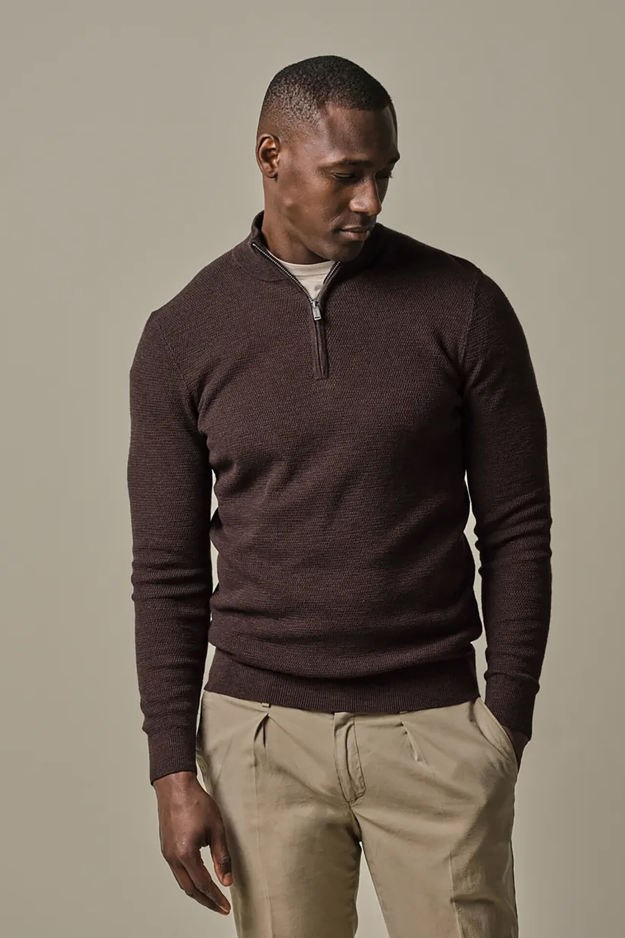 Profuomo Trui Zip Bruin