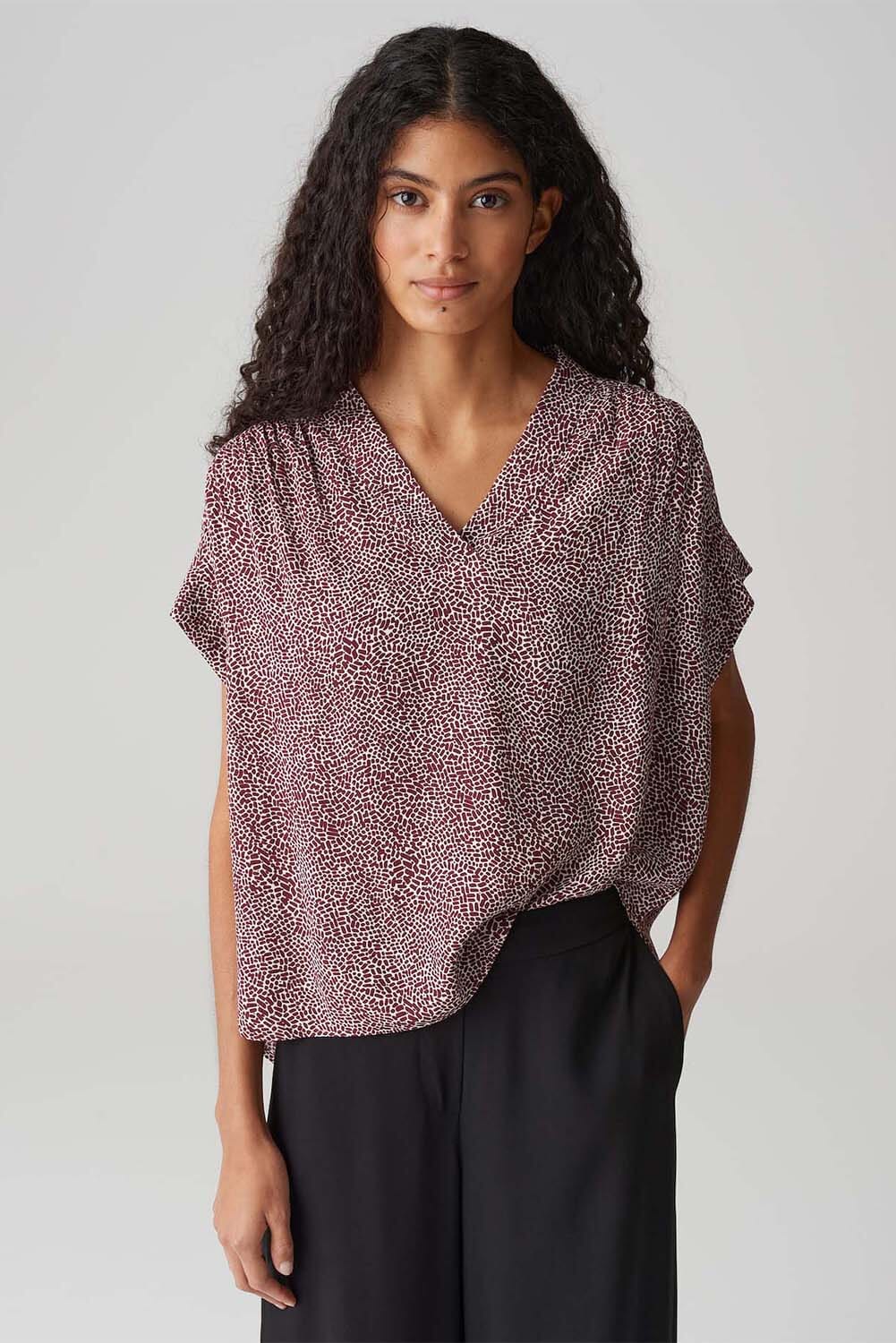 Opus Blouse Filva minimal Rood