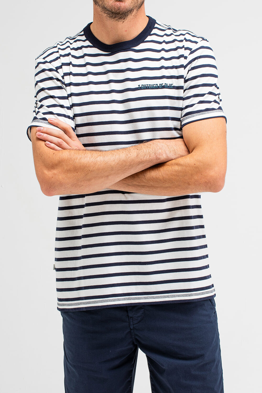 Butcher Of Blue T-shirt Classic Stripe Blauw