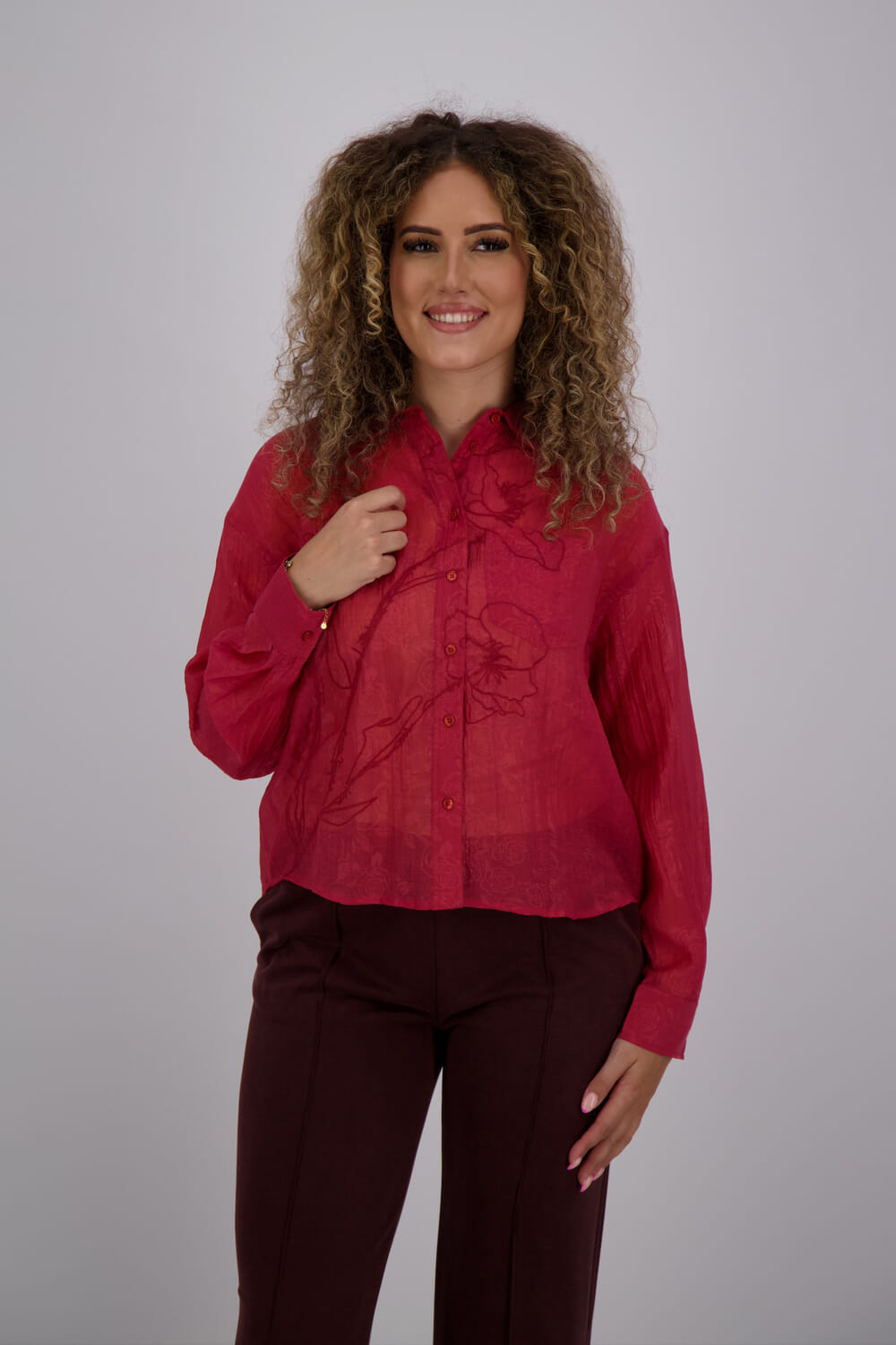 Object Blouse Matti Rood