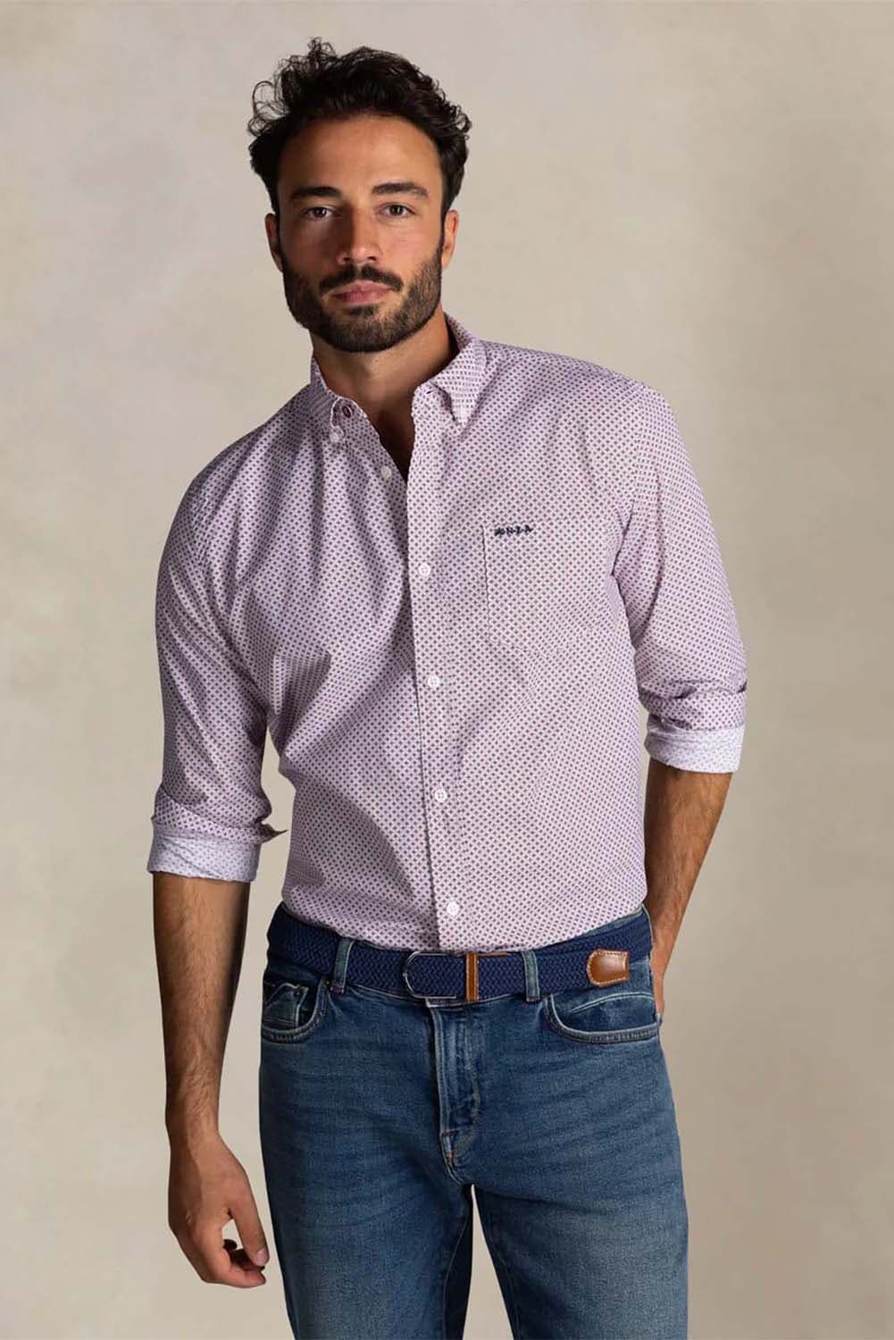 NZA Overhemd Bordeaux Rood