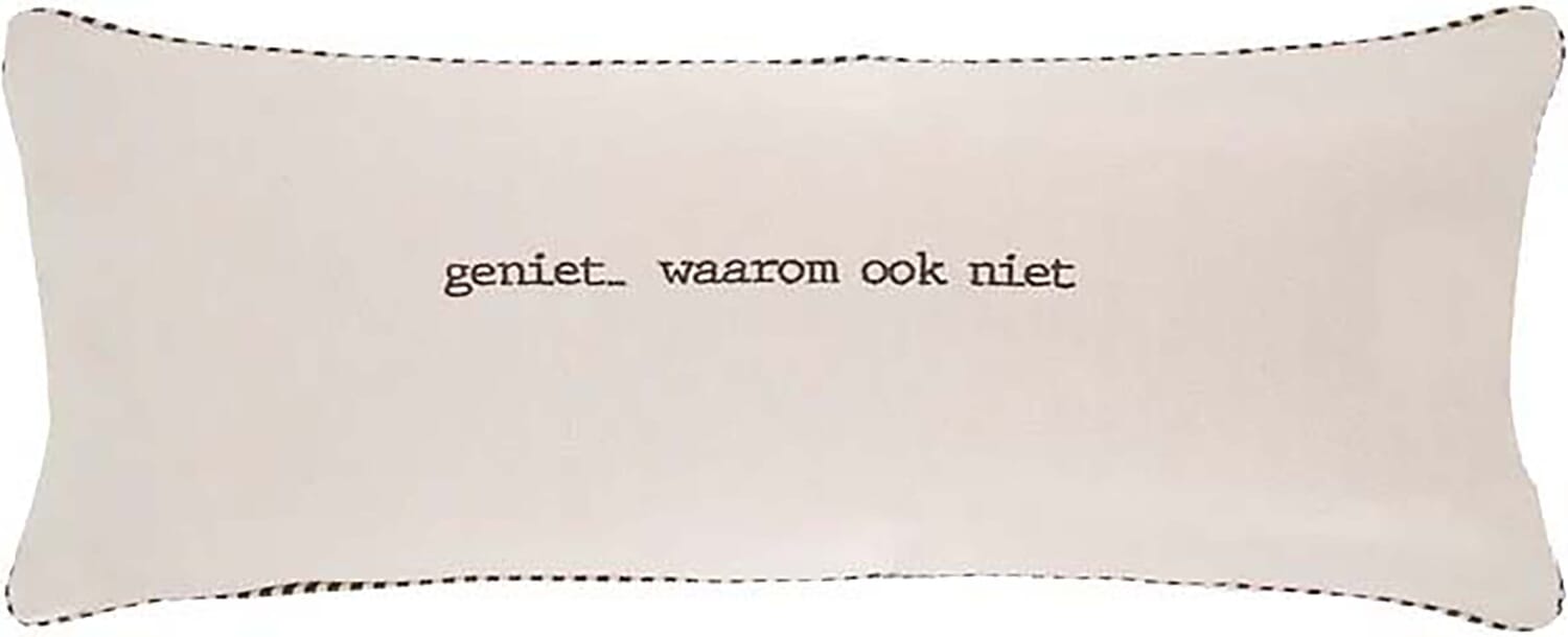 Zusss kussen geniet palmbomen 70x30cm ecru/antracietgrij Wit