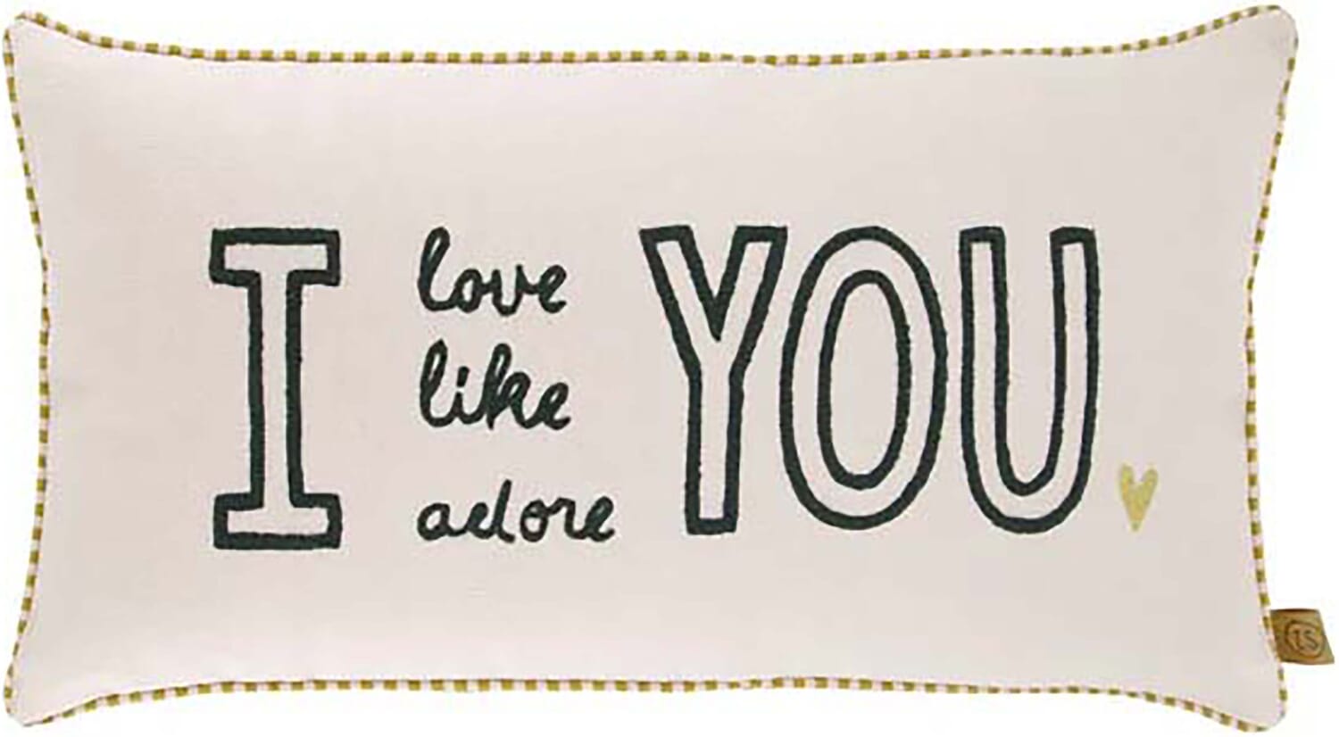 Zusss kussen love like adore 60x30cm ecru/antracietgrijs Wit