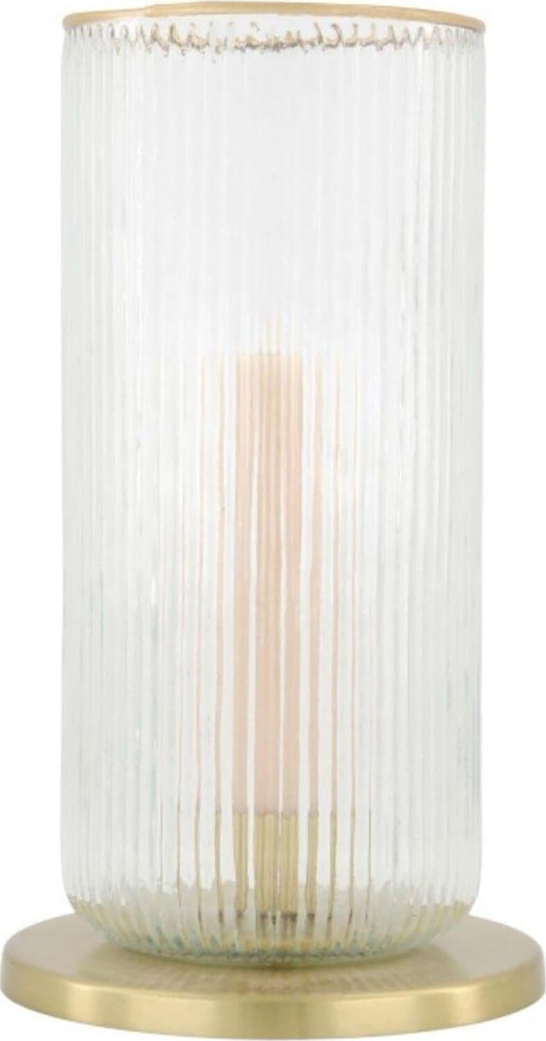 Zusss kandelaar glas ribbel transparant Wit