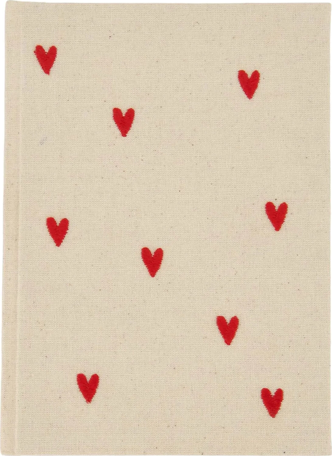 Zusss notitieboek linnen hartjes rood Rood
