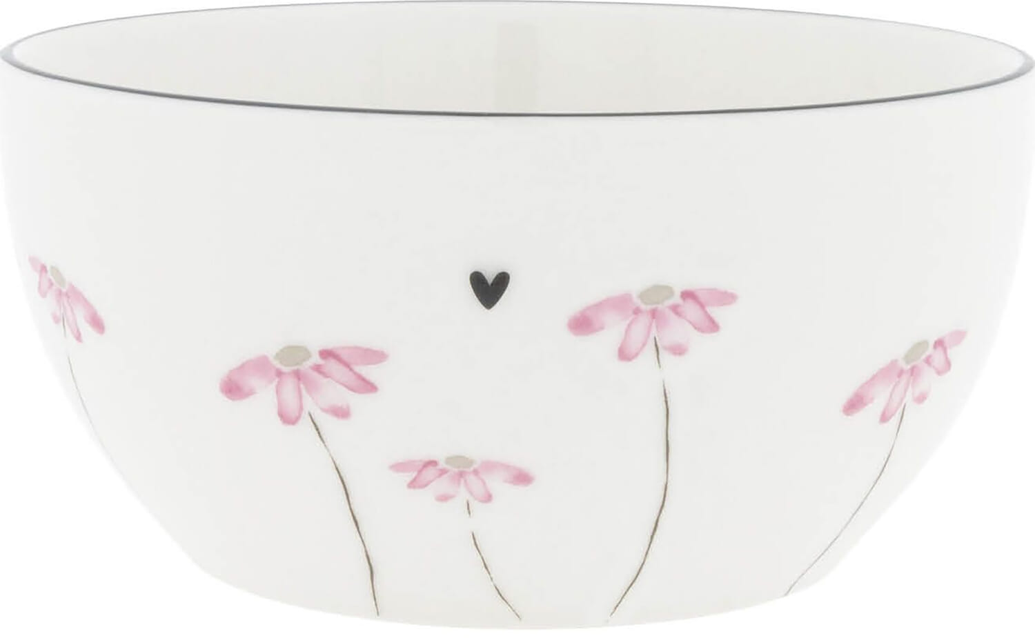 Bastion Collections Bowl Medium Watercolour Rose Flower 14x7cm Roze