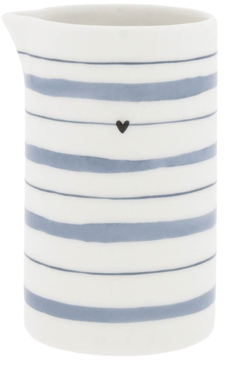 Bastion Collections Milk Jug White/ Watercolour Blue Stripes 6x10cm Blauw