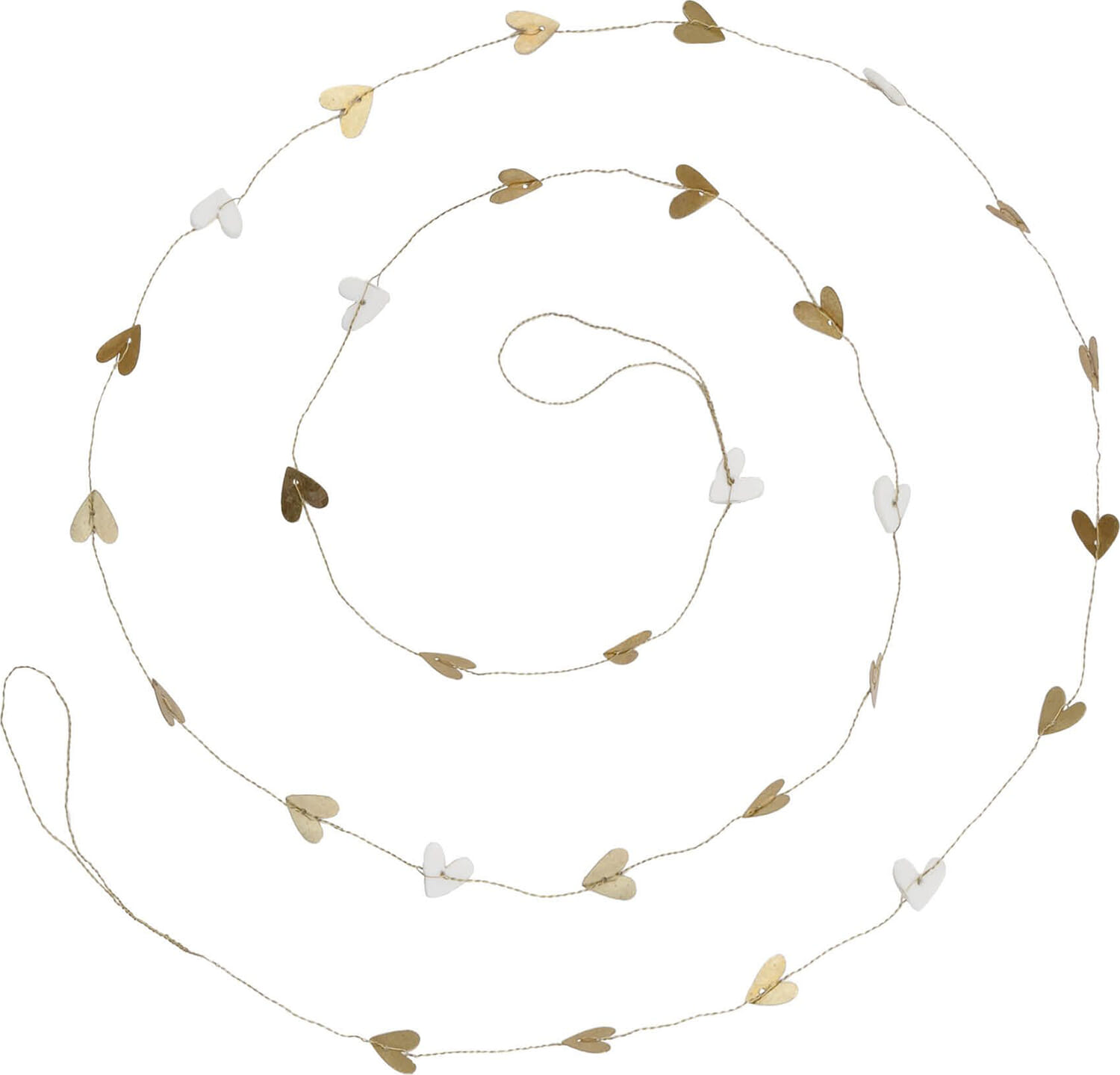 Bastion Collections Guirlande White & Golden Hearts Geel