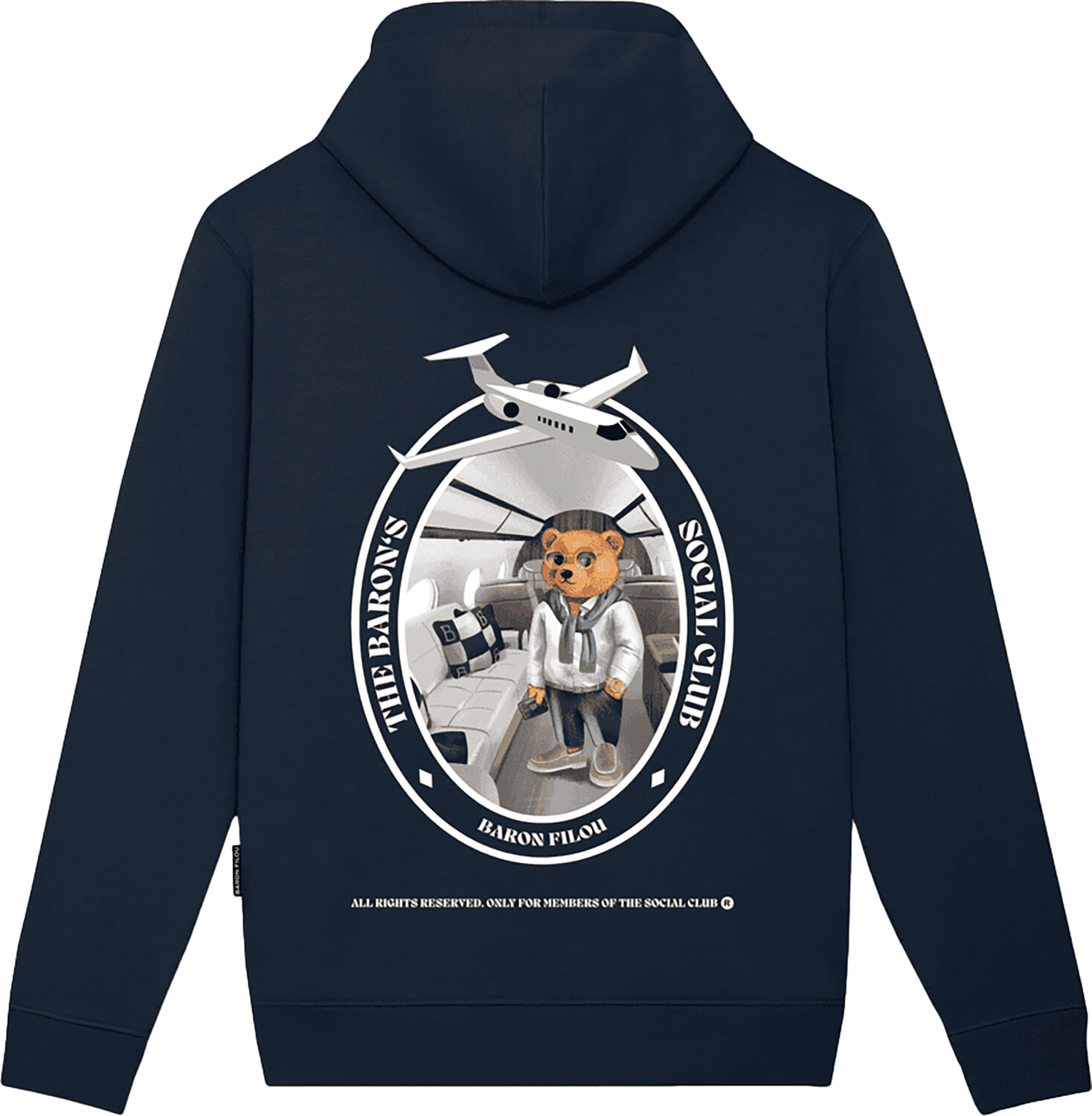 Baron Filou hoodie oval backprint Blauw