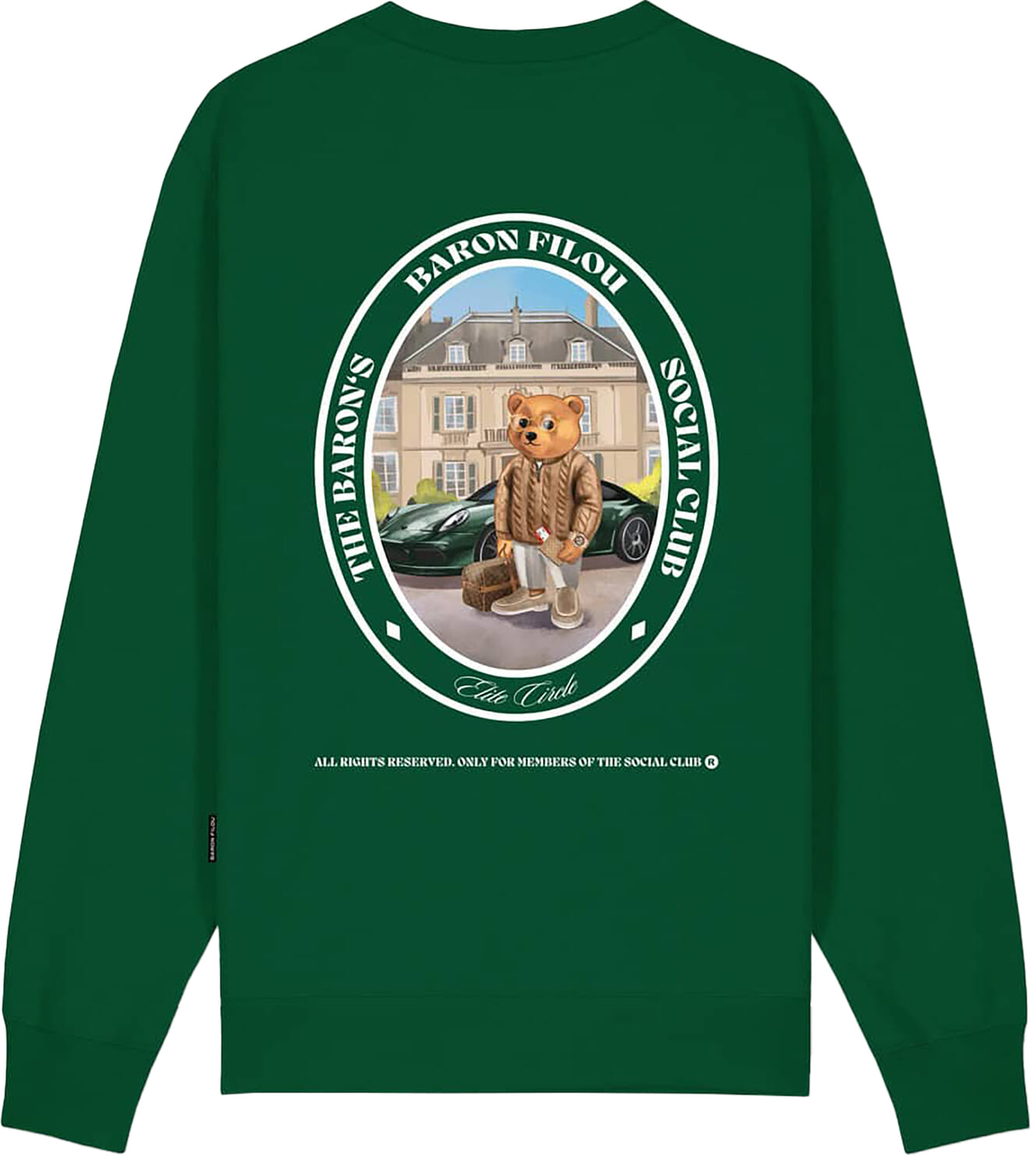 Baron Filou pullover oval backprint Groen