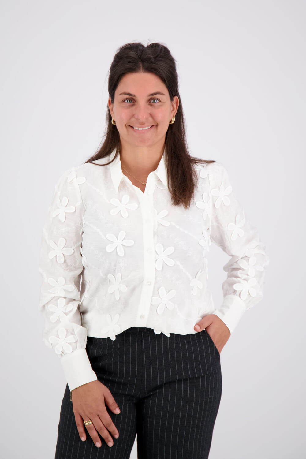 Vive La Femme Blouse Roos Wit