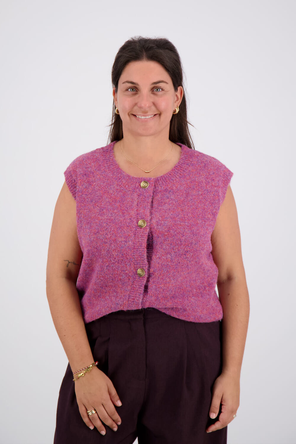Vive La Femme Vest Amber Mouwloos Rood