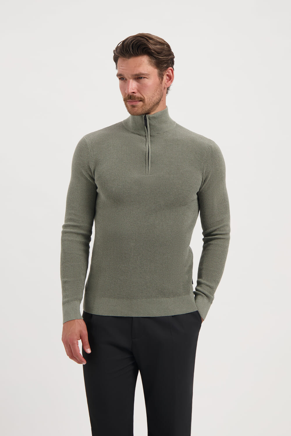 Saint Steve Half-zip Trui Dominic Groen