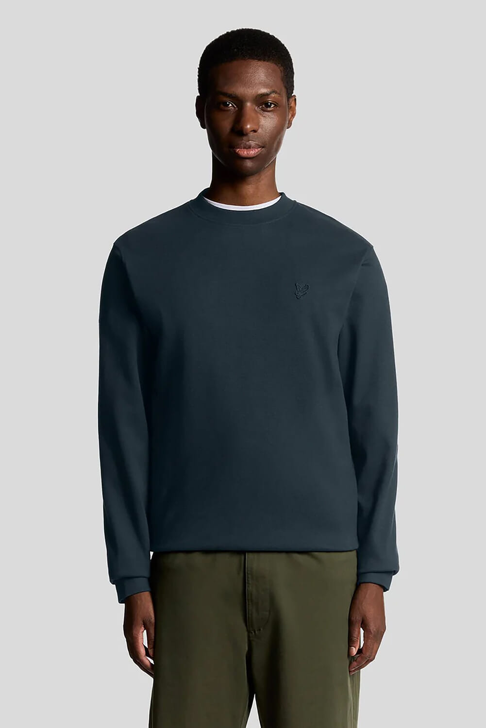 Lyle & Scott Sweater Tonal Blauw