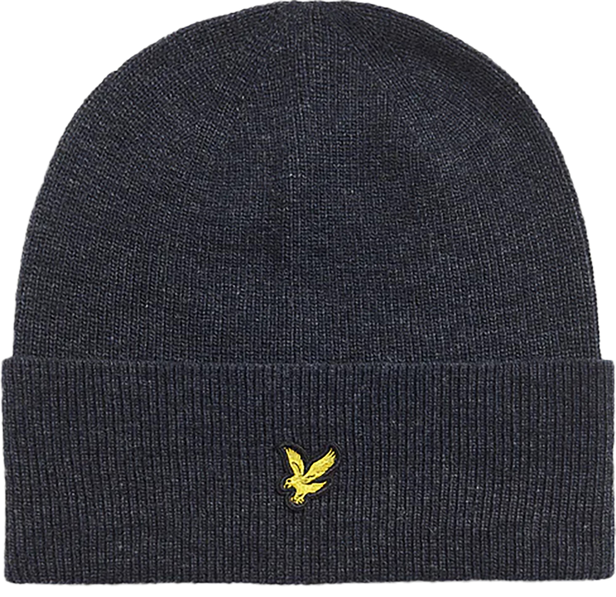 Lyle & Scott lambswool blend ribbed beanie Blauw