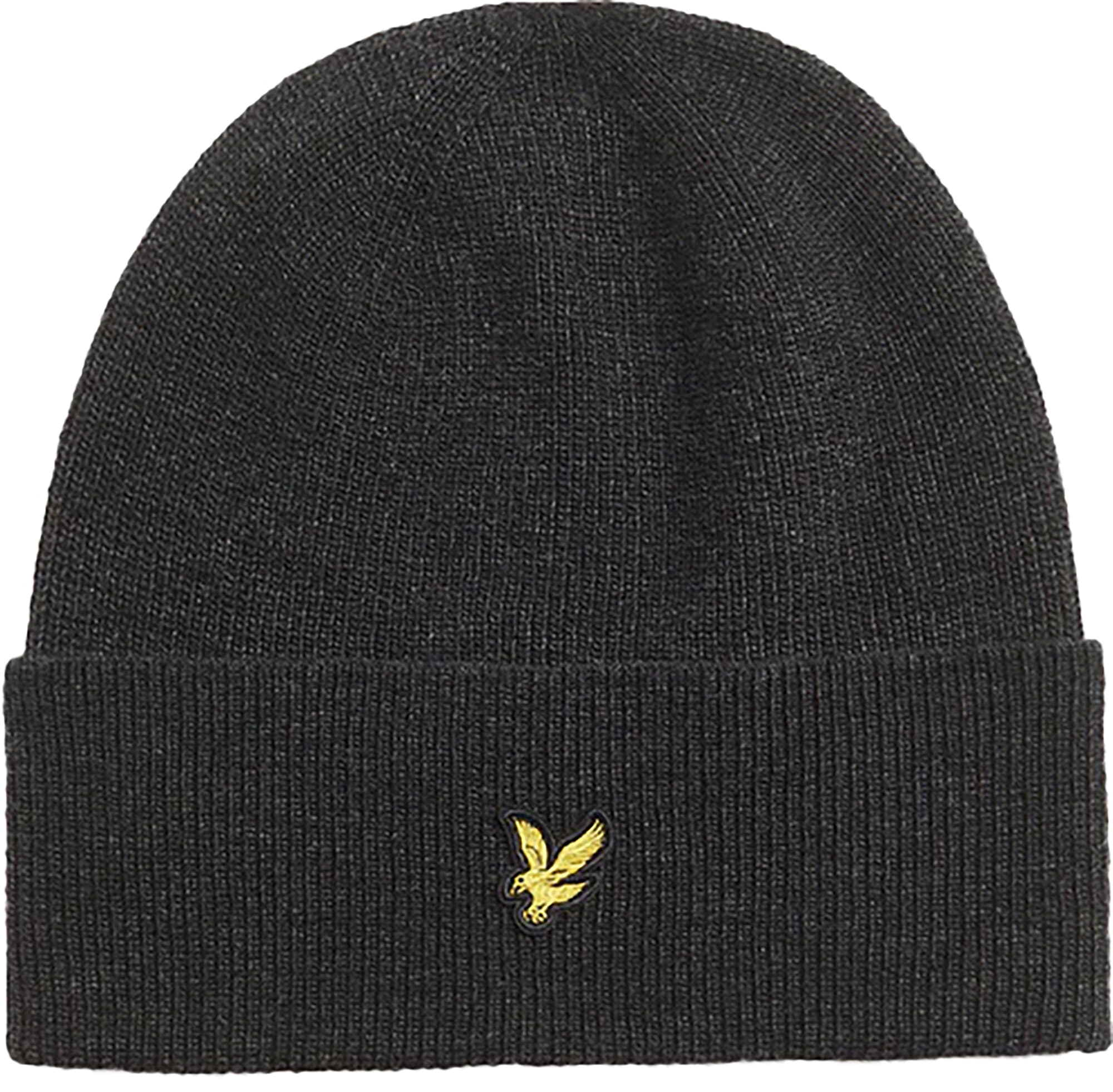 lambswool blend ribbed beanie Zwart