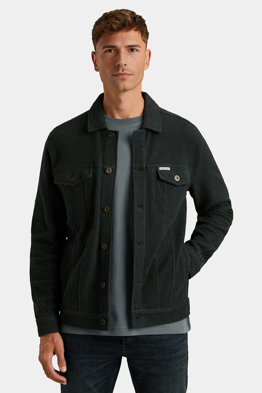 Cast Iron Jas Terry Trucker  Blauw