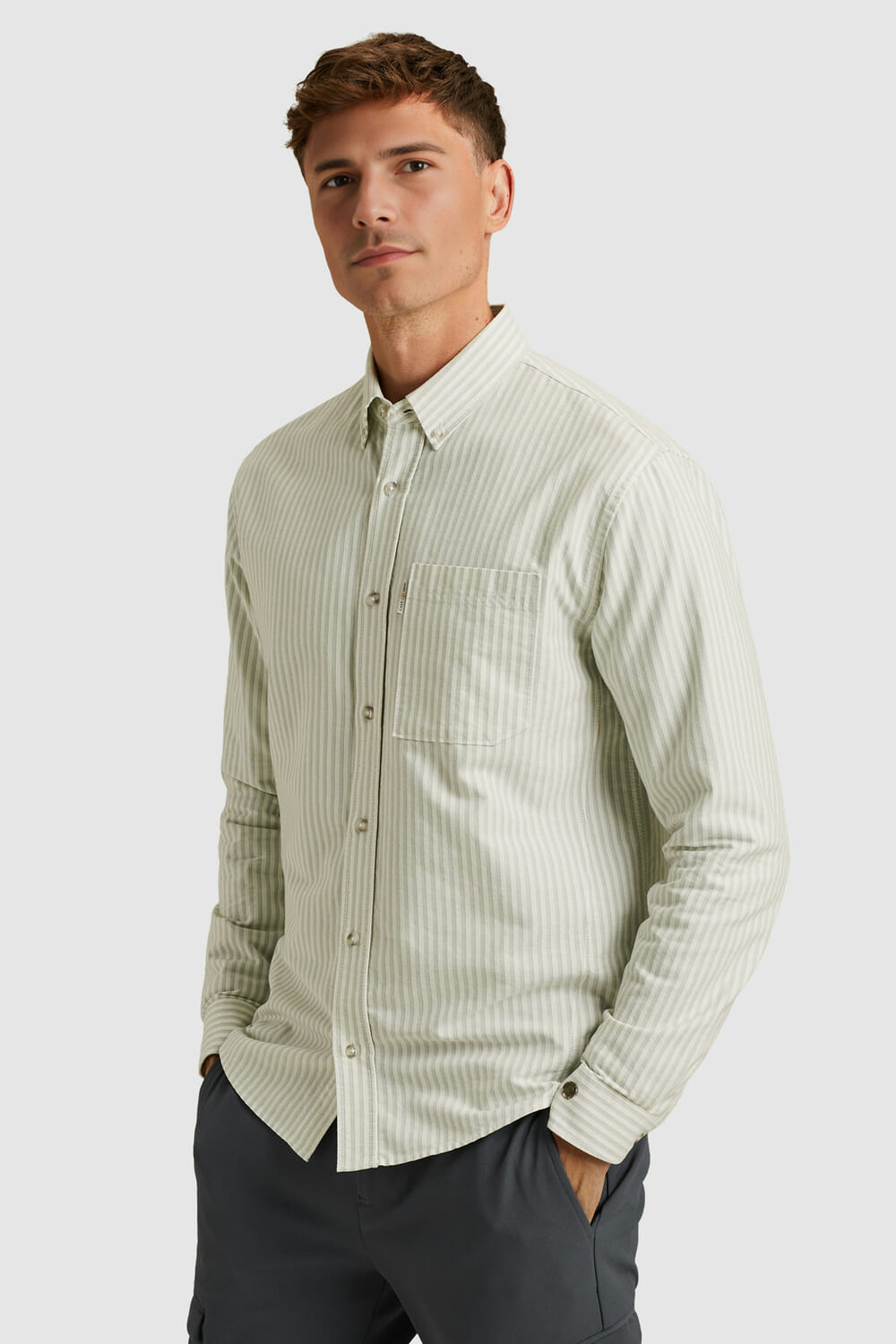 Cast Iron Overhemd Newcast Oxford Stripe Grijs