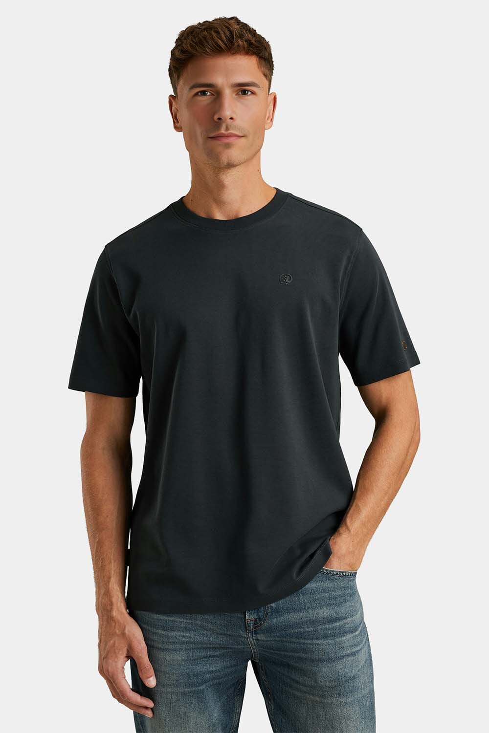 Cast Iron T-shirt Interlock Blauw