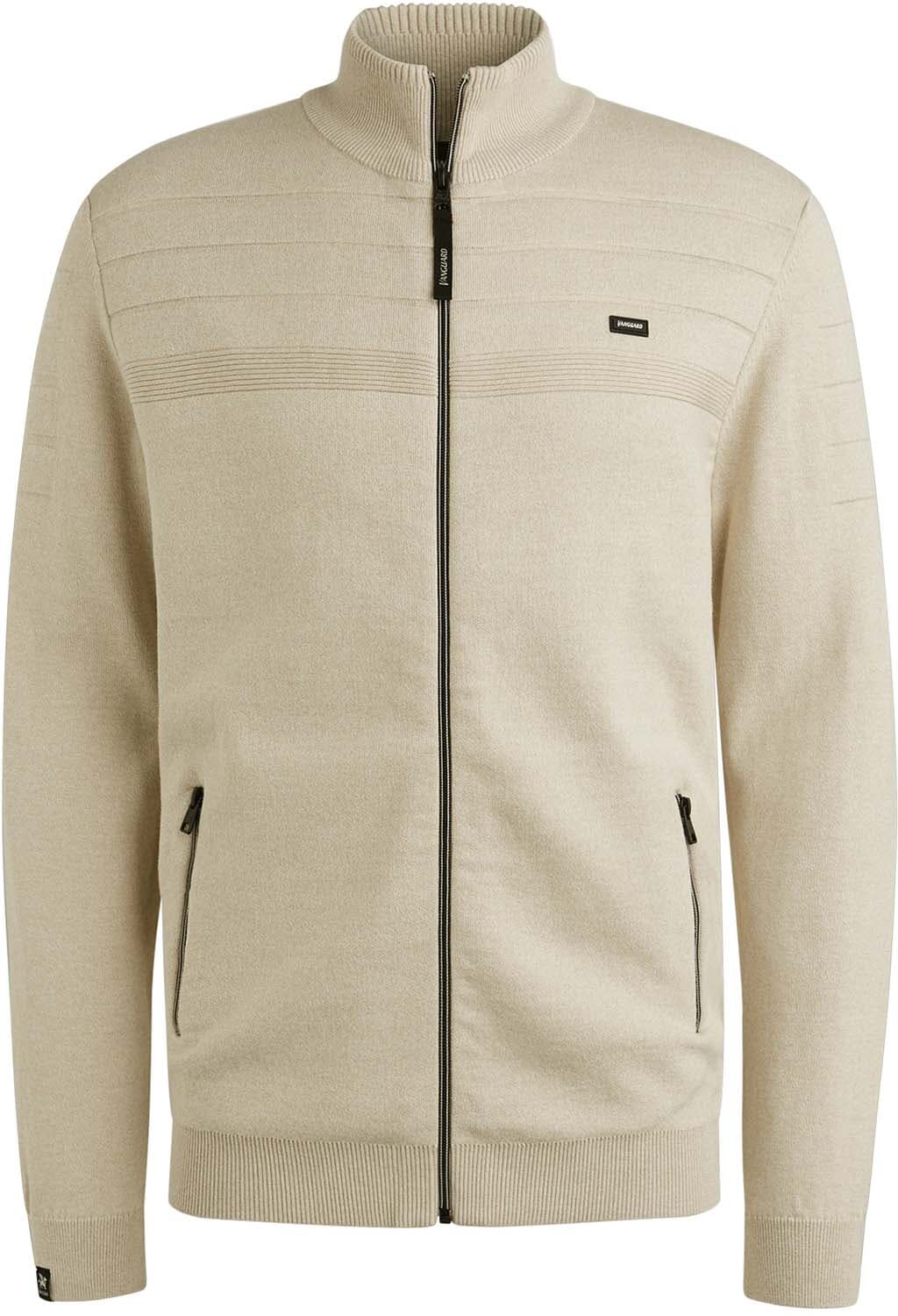 Vanguard Zip jacket cotton bonded mouline Wit