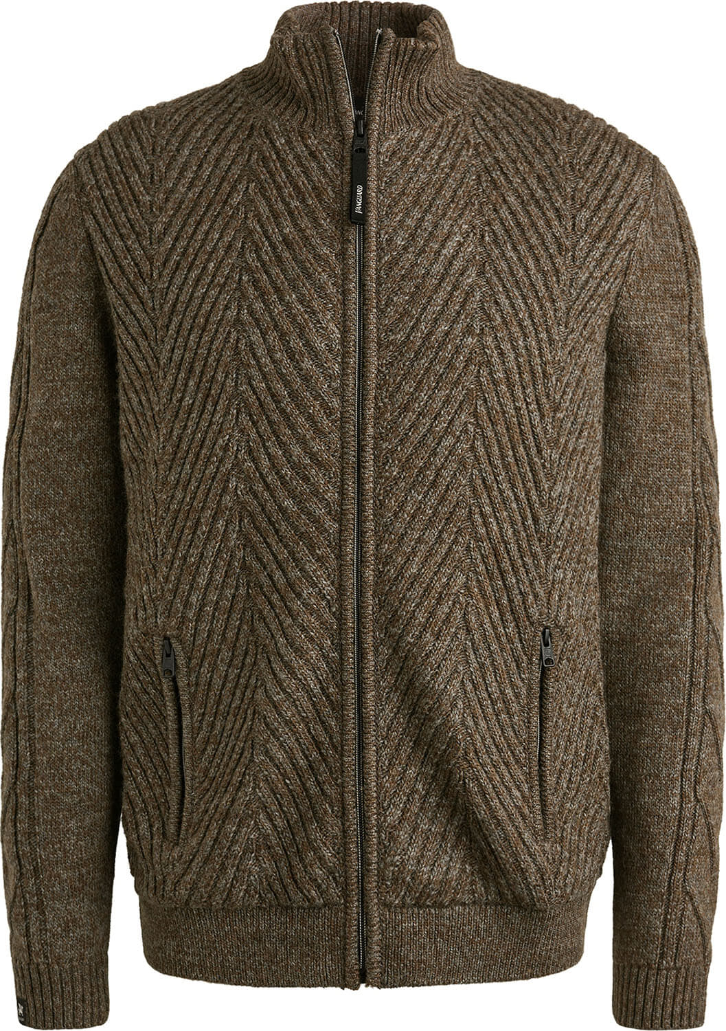 Vanguard Gebreid Vest Ruler Wol Blend Bruin