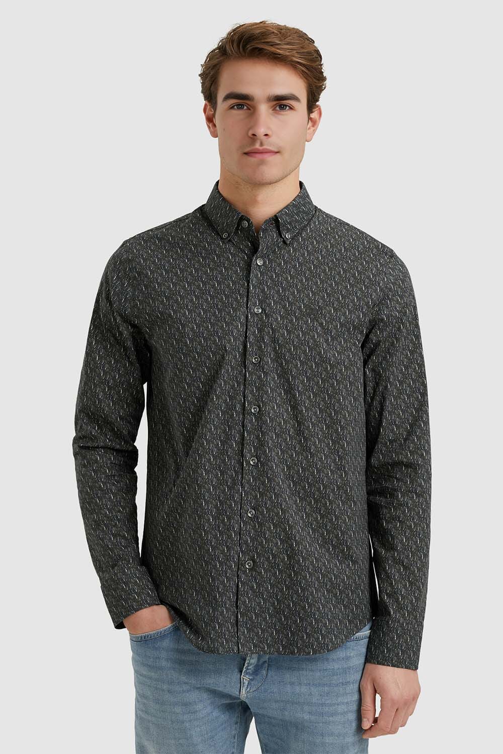 Vanguard Overhemd Print Blauw