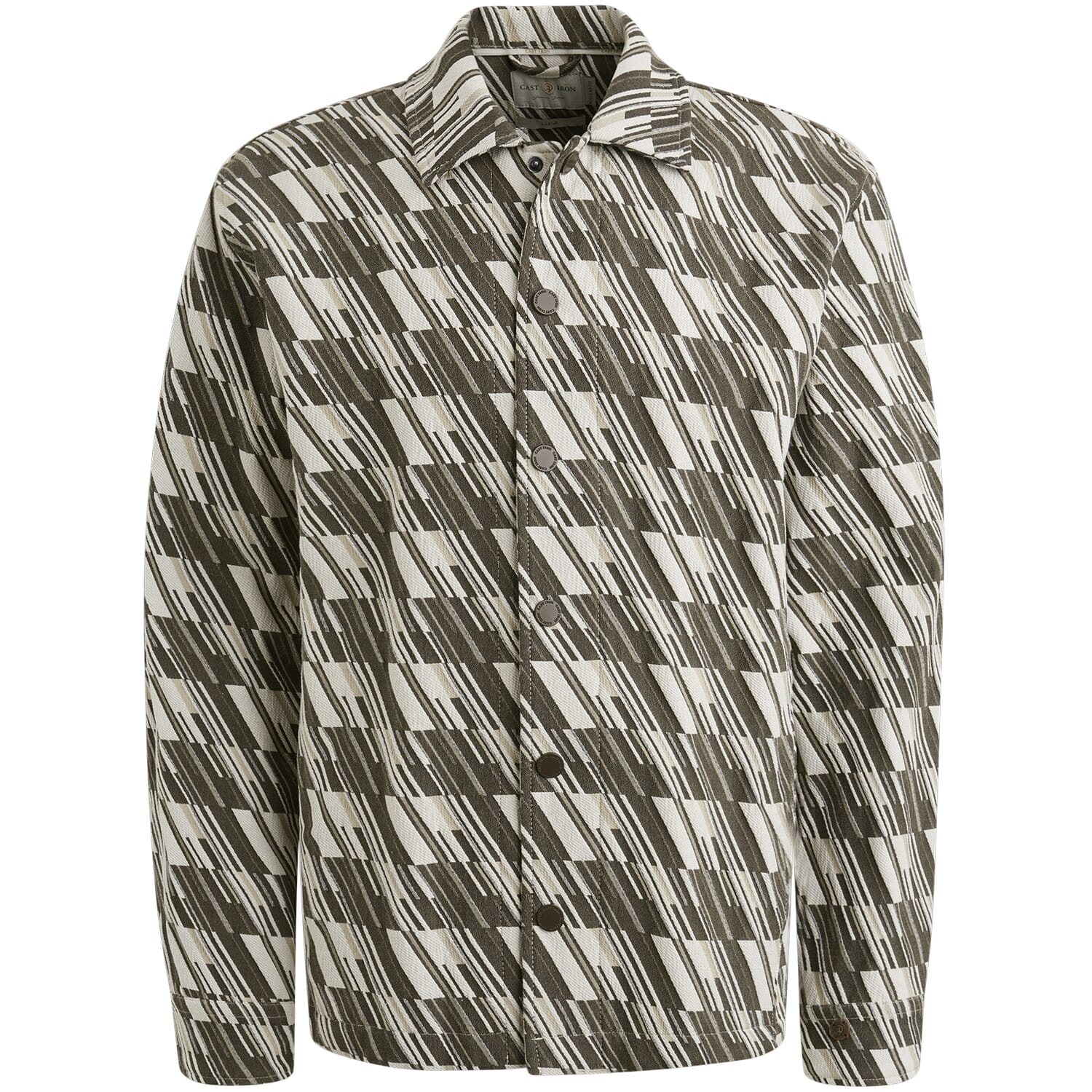 Cast Iron Overhemd Tech Jacquard Grijs