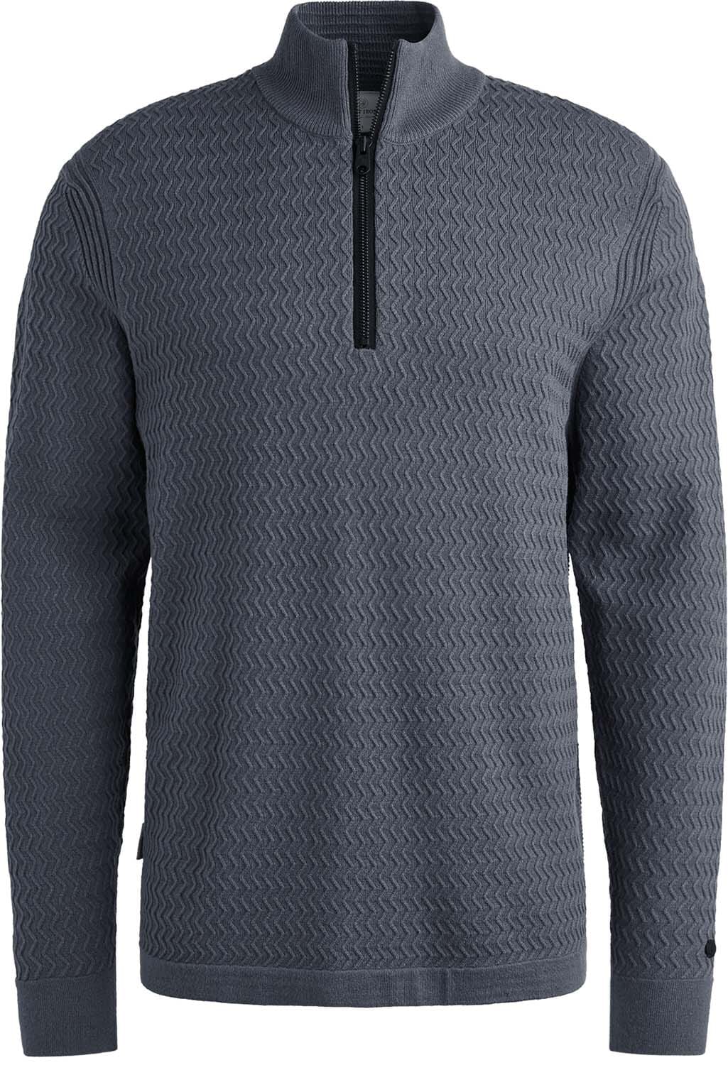 Cast Iron Half-zip Trui Ecovero Grijs
