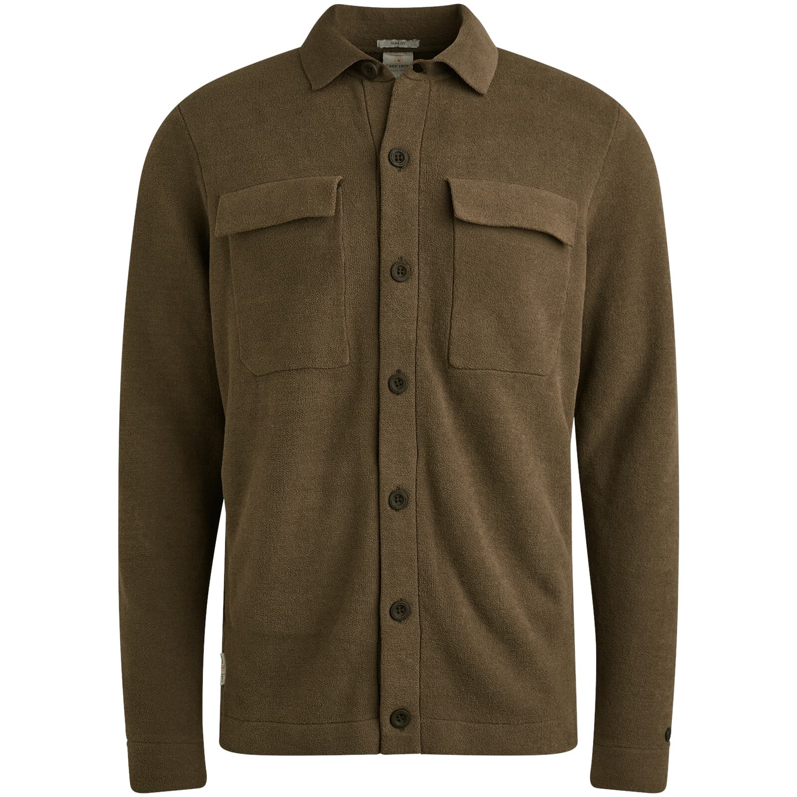 Cast Iron Button jacket soft blend Groen