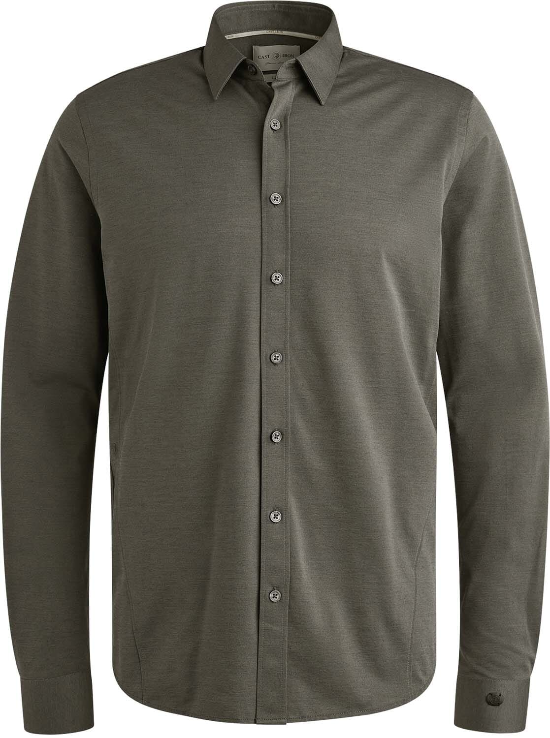 Cast Iron Overhemd Tech Fine Jersey Zwart