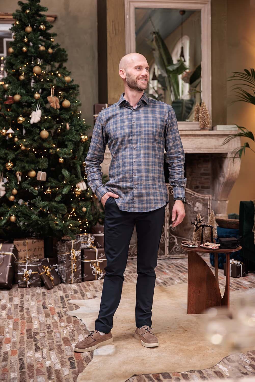 Bomont Overhemd BMT Flanel Check Blauw