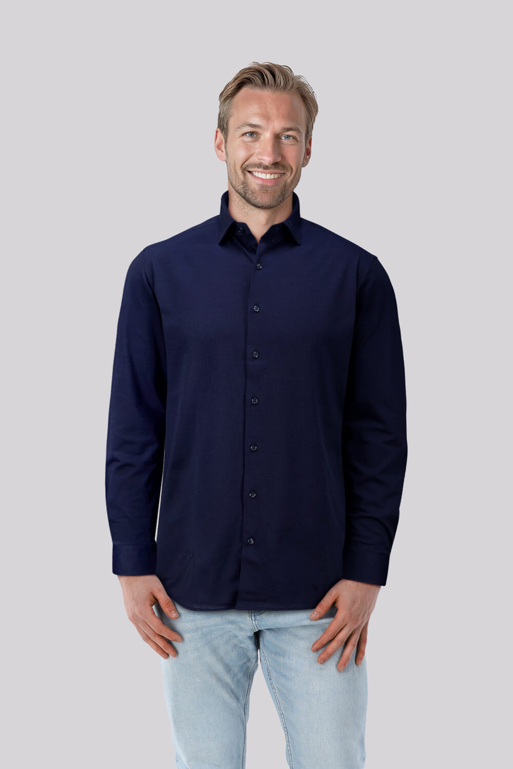 Bomont BMT pique overhemd Blauw
