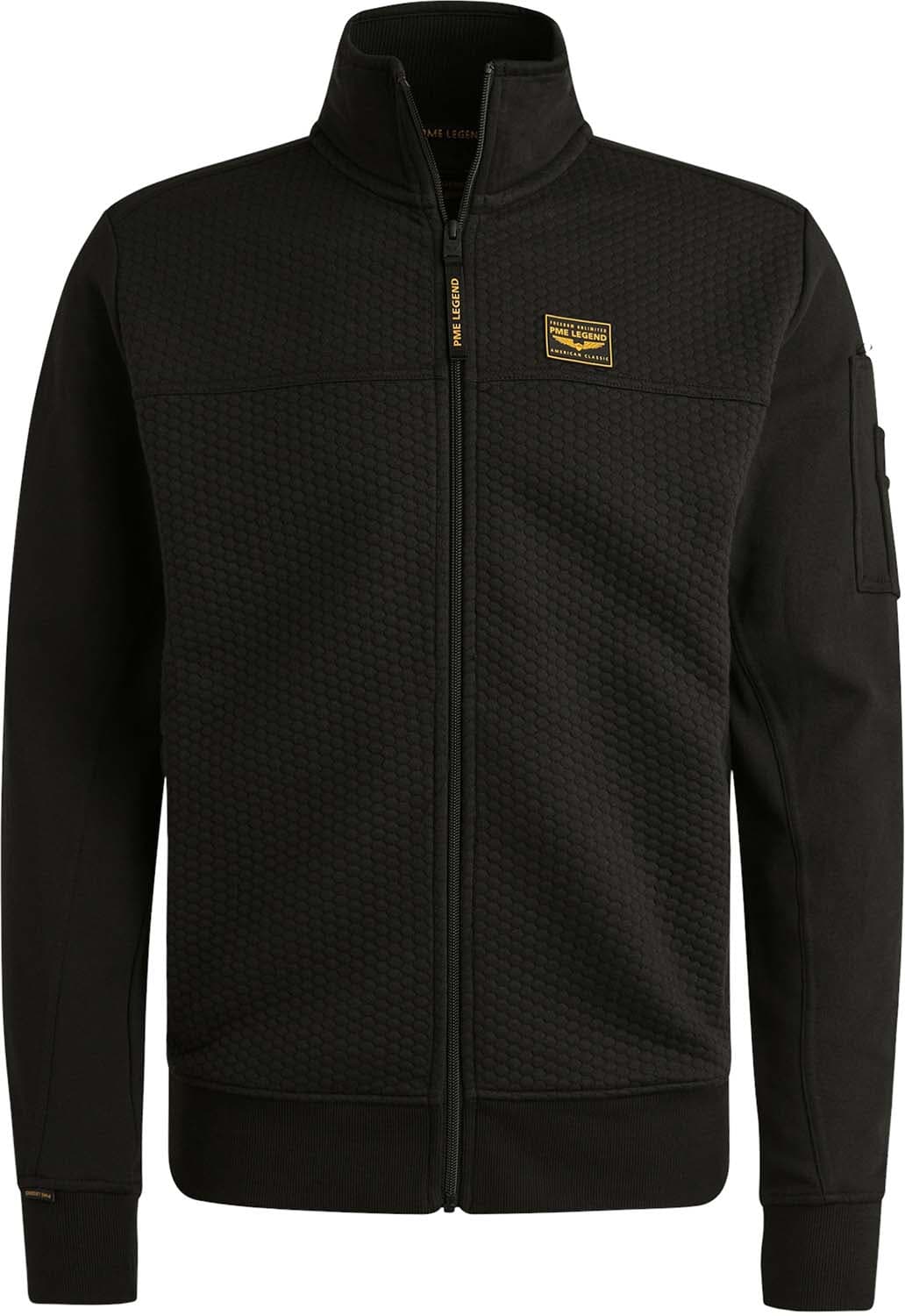 Pme Legend Sweatvest Interlock Jacquard  Zwart