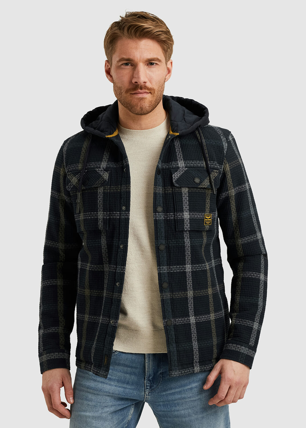 Pme Legend Overhemd Window Check Blauw