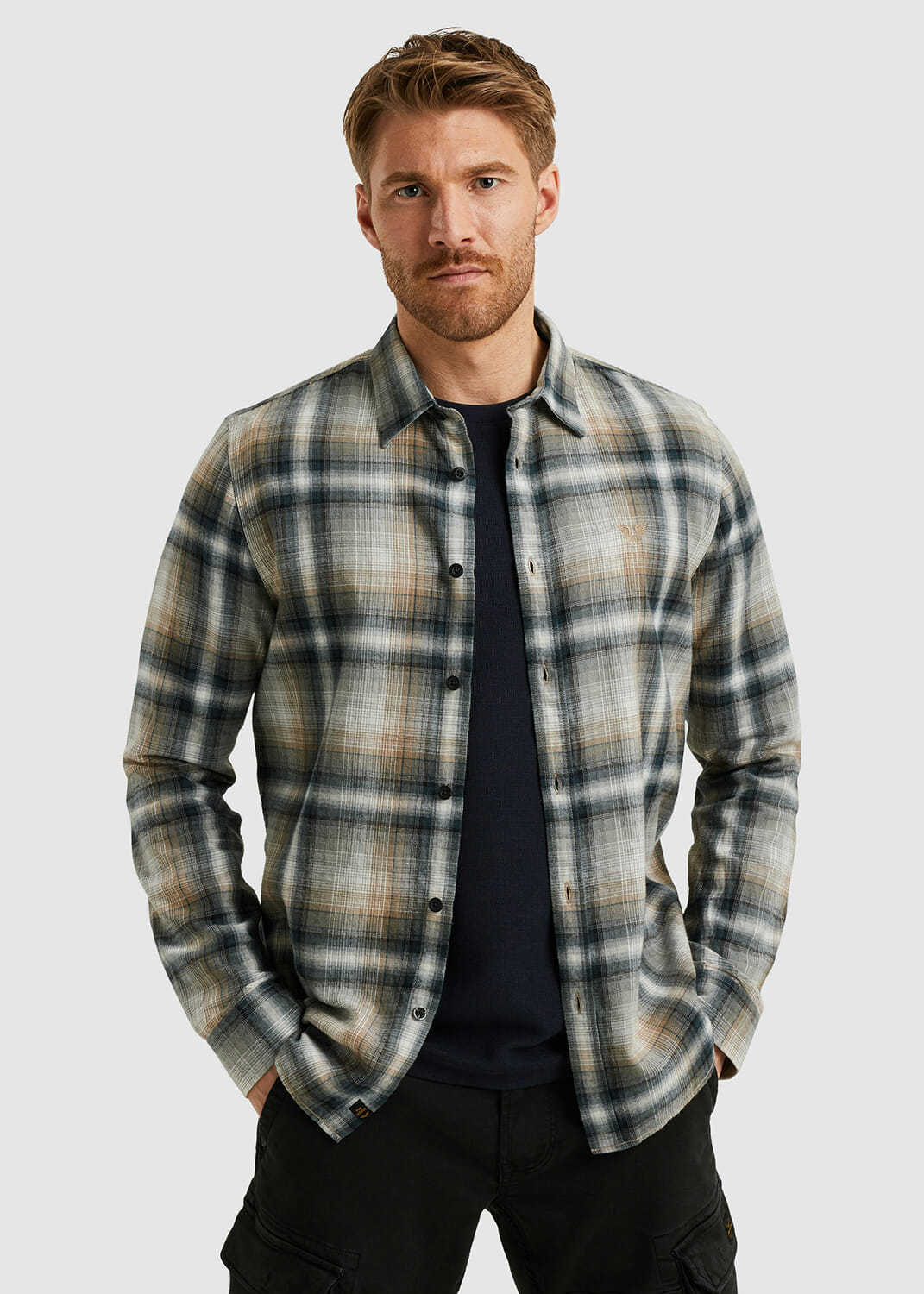 Pme Legend Overhemd Check Blauw