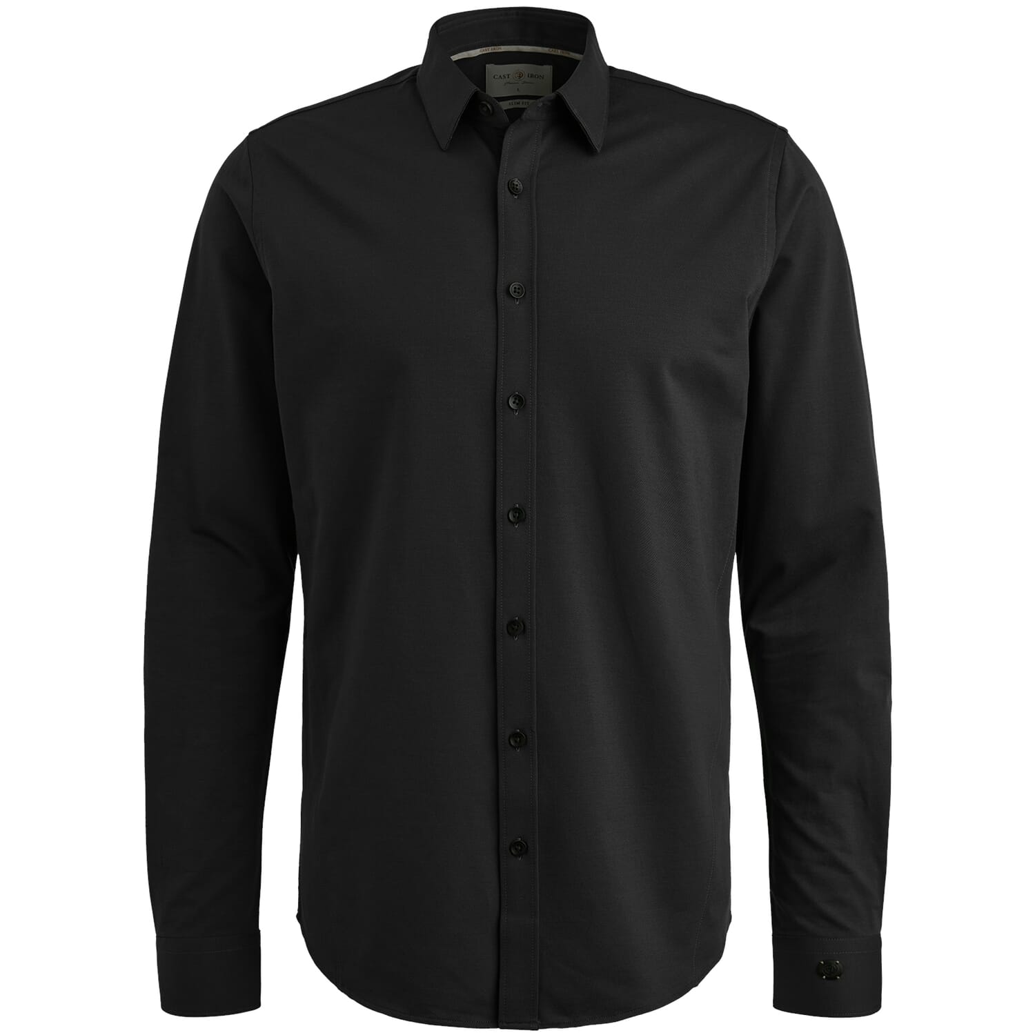 Cast Iron Overhemd Twill Jersey Zwart