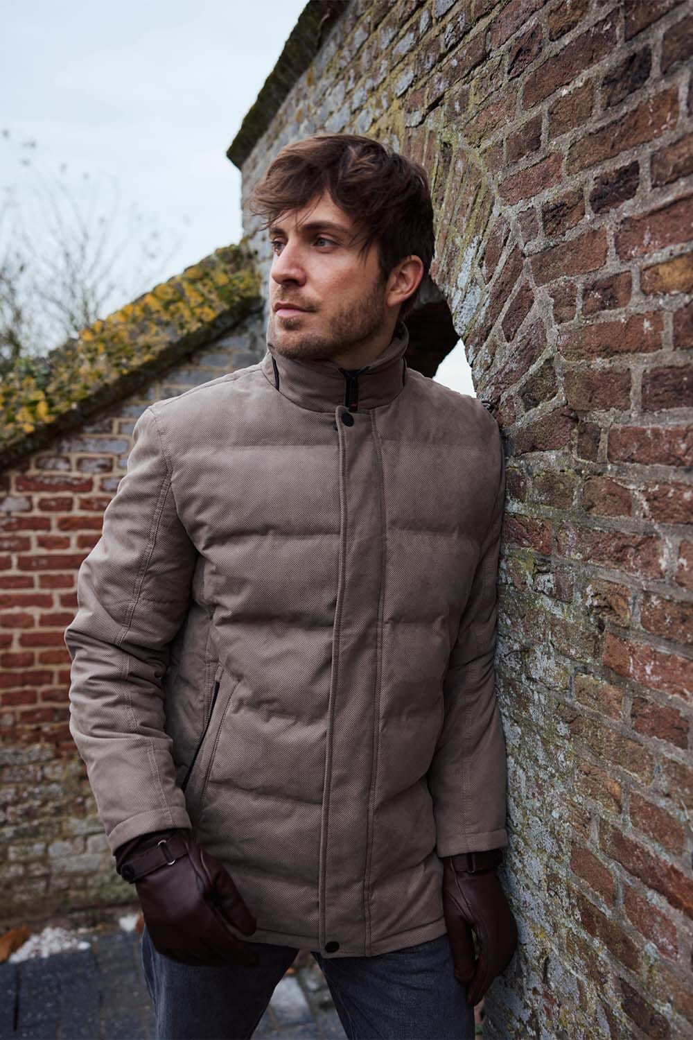 Donders 1860 Gewatteerde Jas Taupe
