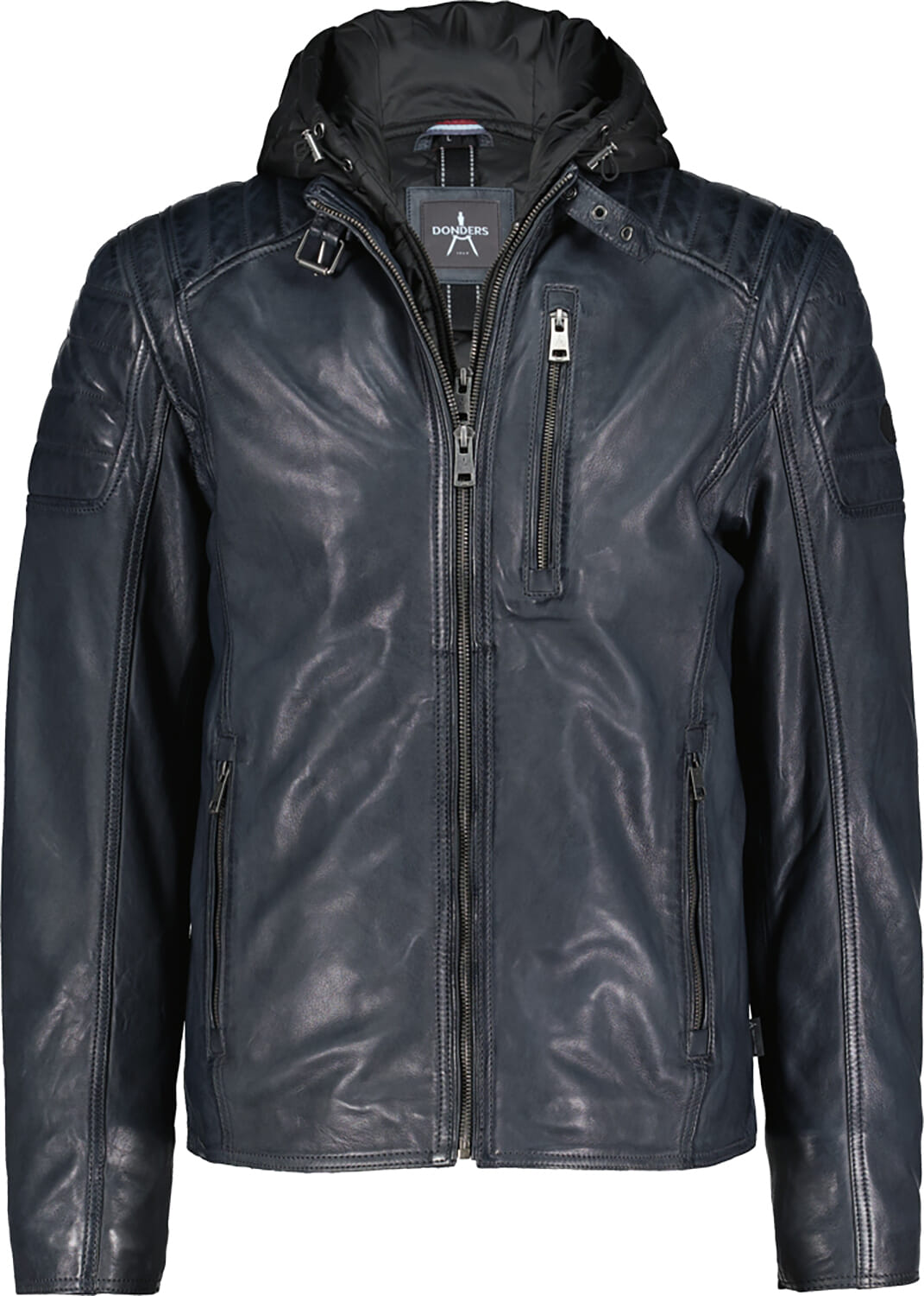 Donders 1860 Leren Jas Blauw
