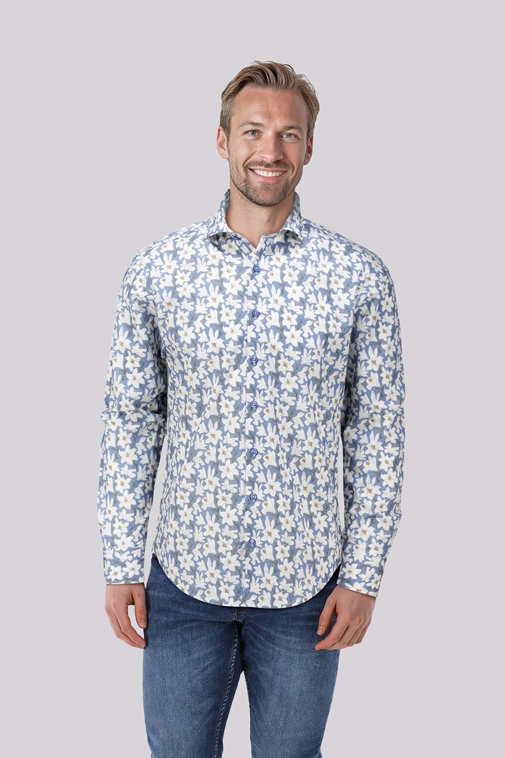Bomont Overhemd Lilies Blauw