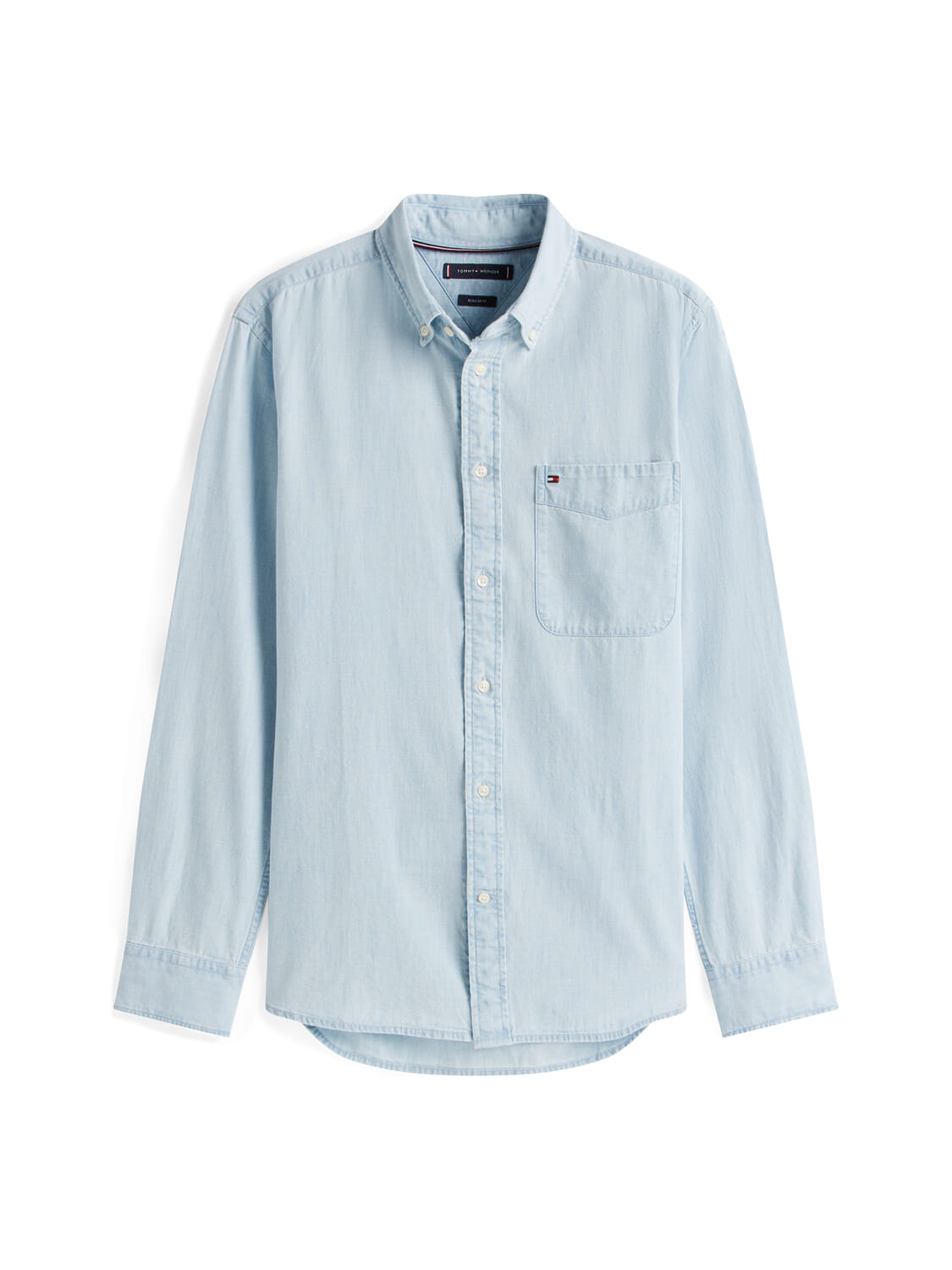 Tommy Hilfiger Overhemd Chambray Pocket Blauw