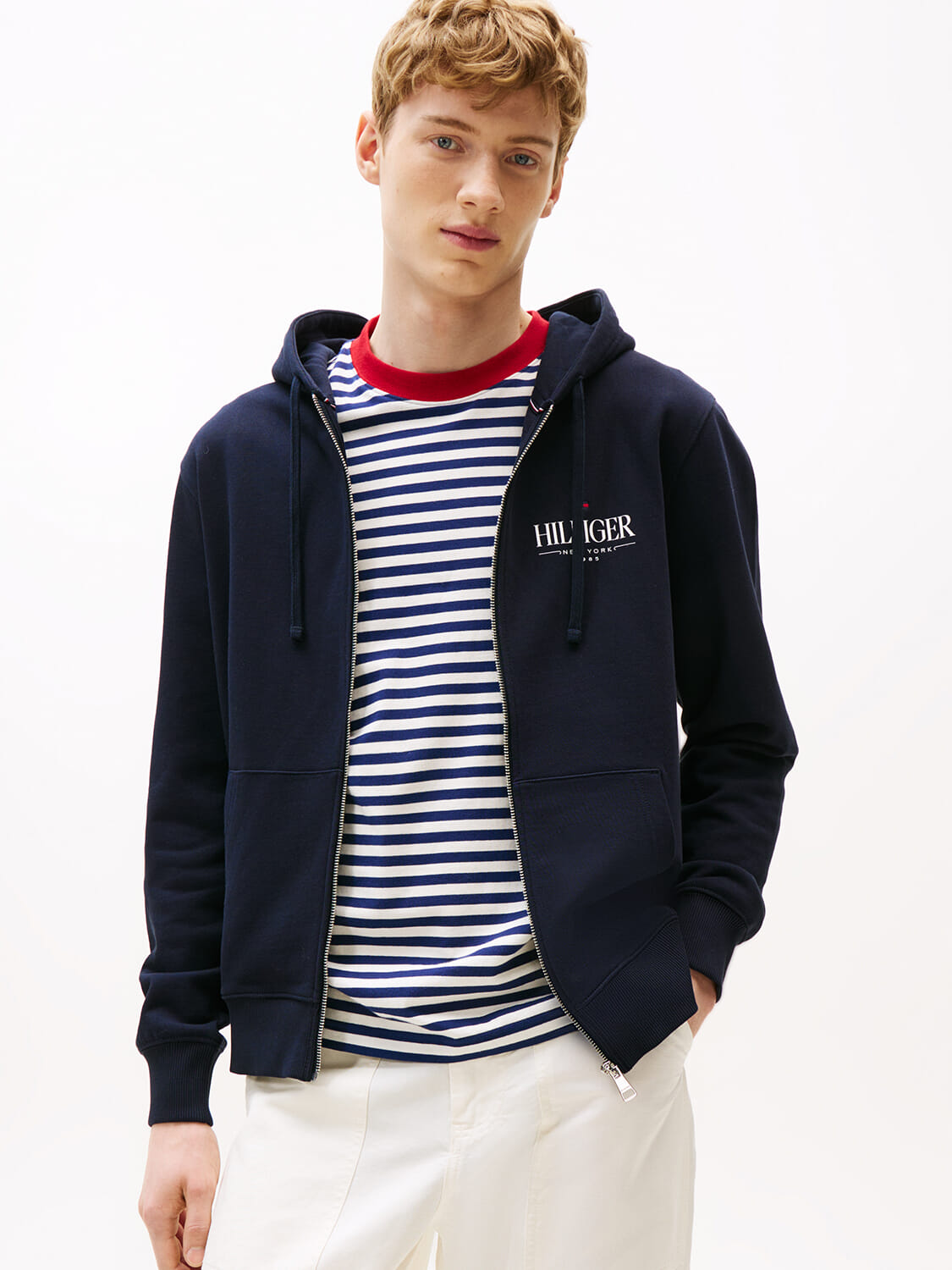Tommy Hilfiger Sweatvest Hilfiger Stacked Blauw