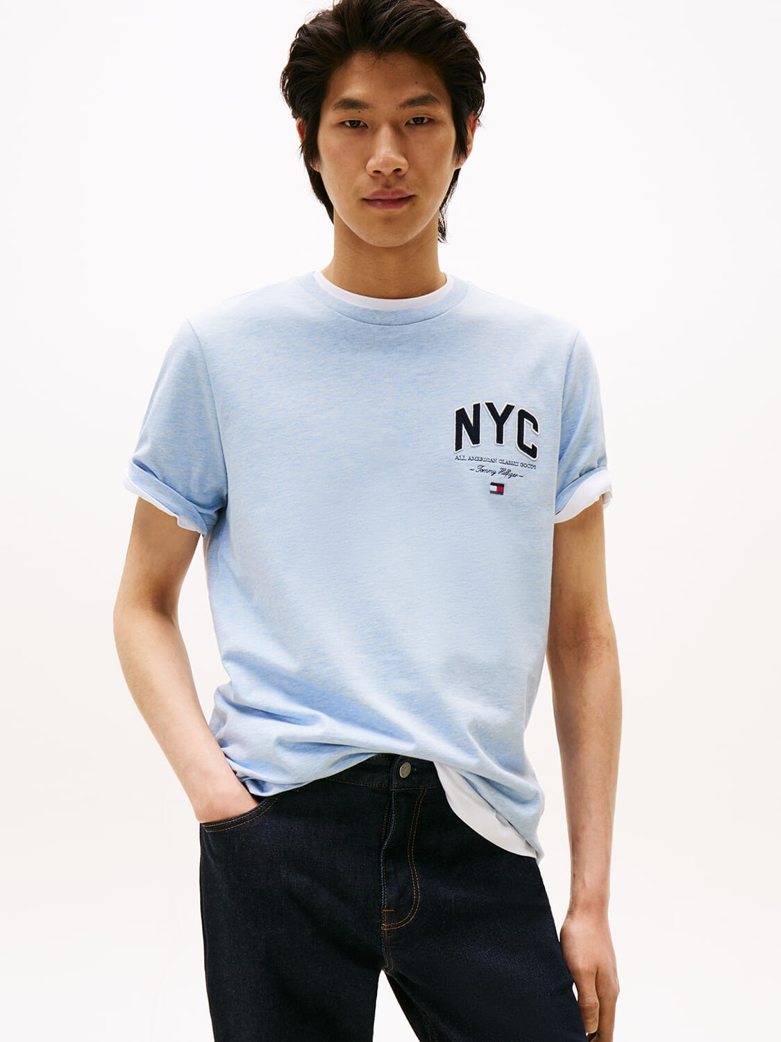Tommy Hilfiger T-shirt Hilfiger Script NYC Blauw