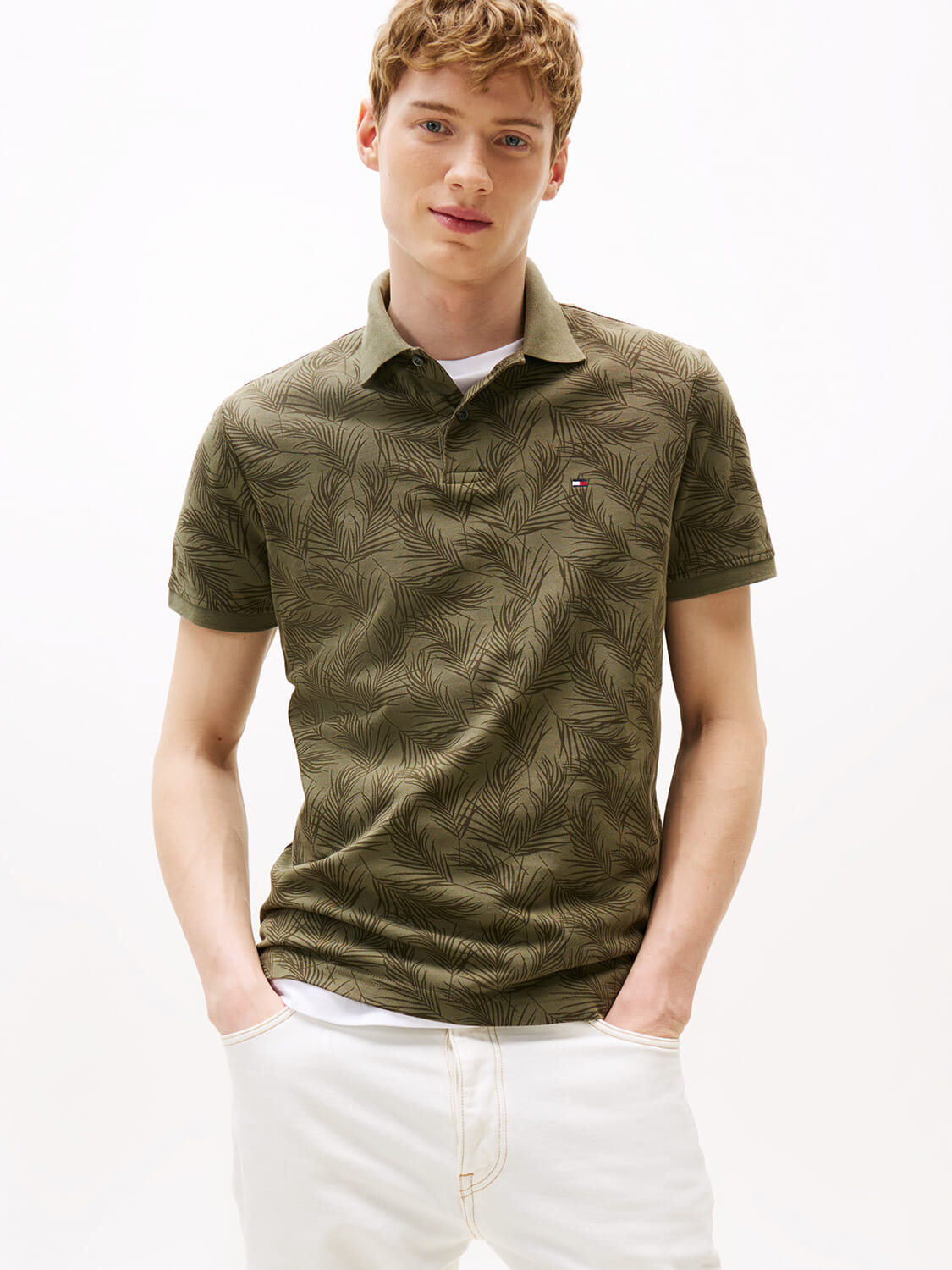 Tommy Hilfiger Polo Leaf Aop Groen