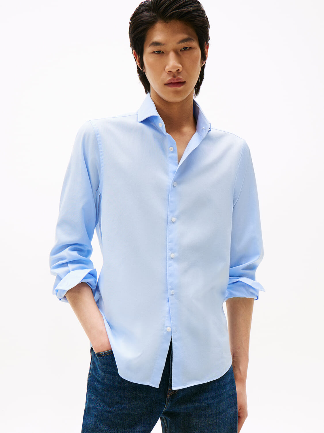 Tommy Hilfiger Overhemd Royal Oxford Blauw