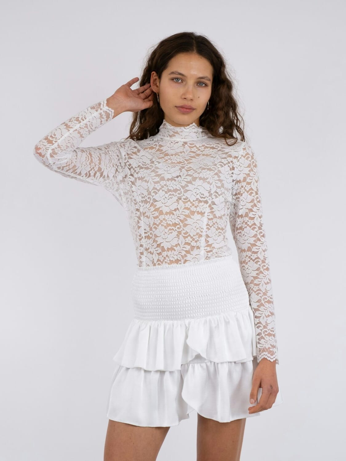 Neo Noir Blouse Liza Laceflower Wit