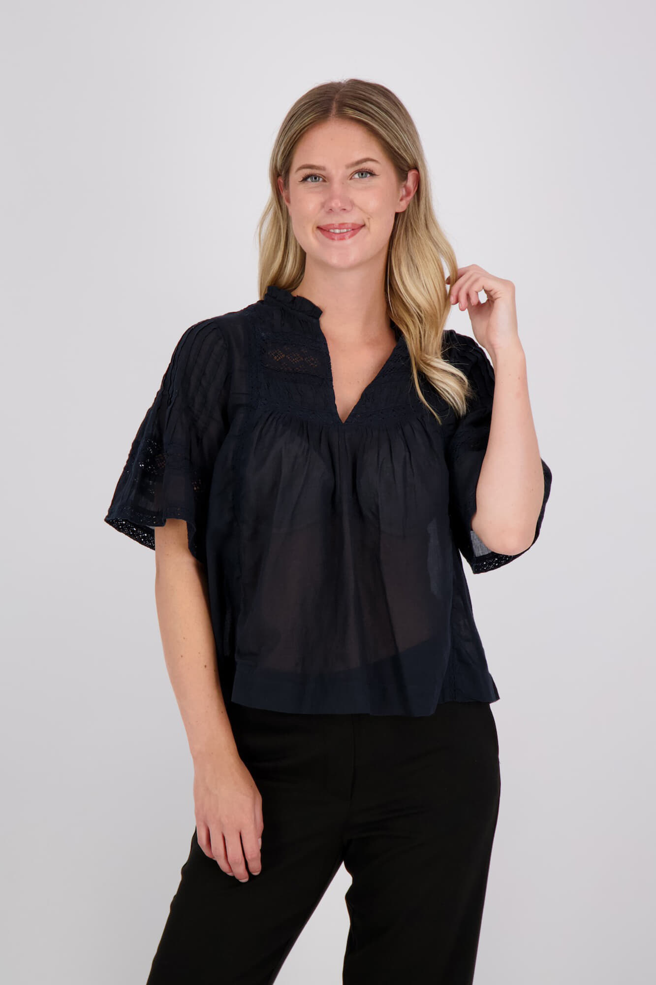 Neo Noir Top Siama s voile Blauw