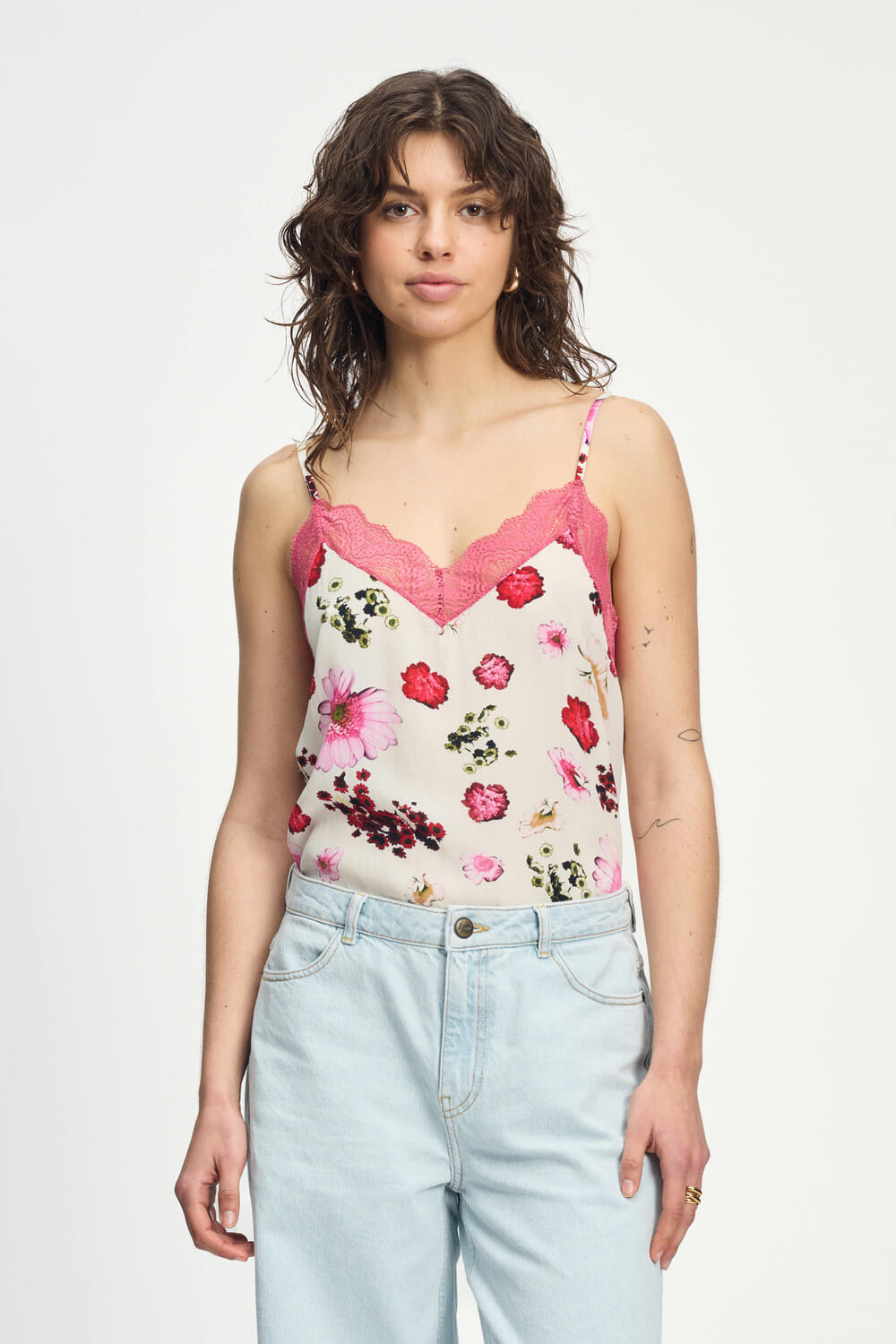 Pom Amsterdam Top Cami Bouquet Wit