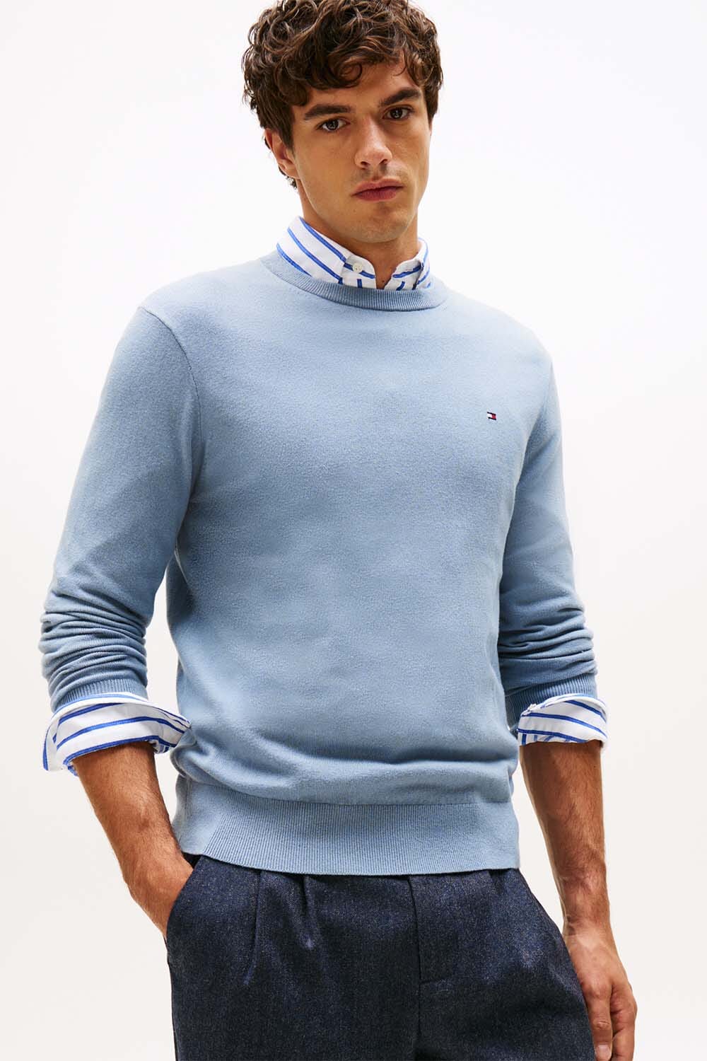 Tommy Hilfiger Gebreide Trui Pima Blauw