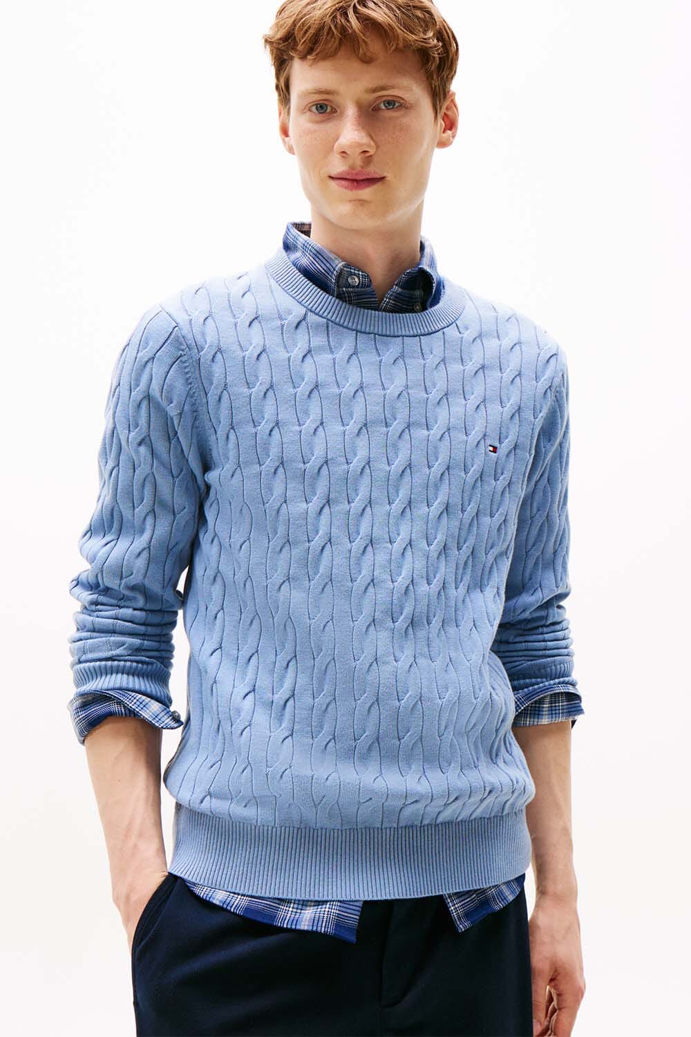 Tommy Hilfiger Gebreide Trui Classic Cable Blauw